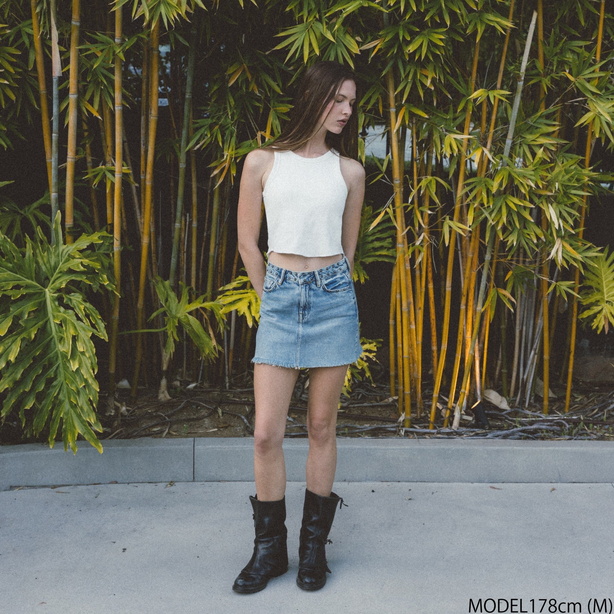 C/L 2FACE padded short American slim tank