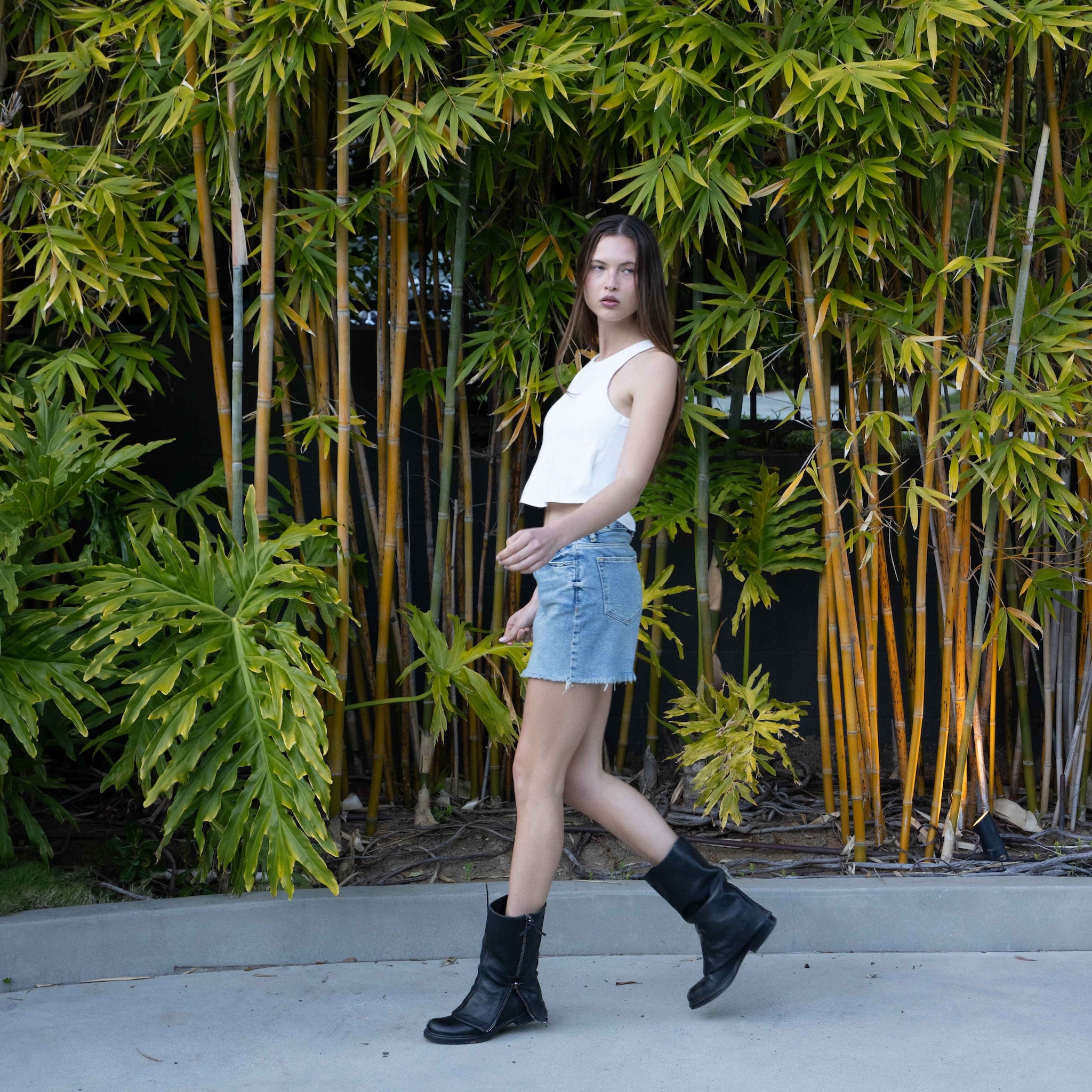 C/L 2FACE padded short American slim tank