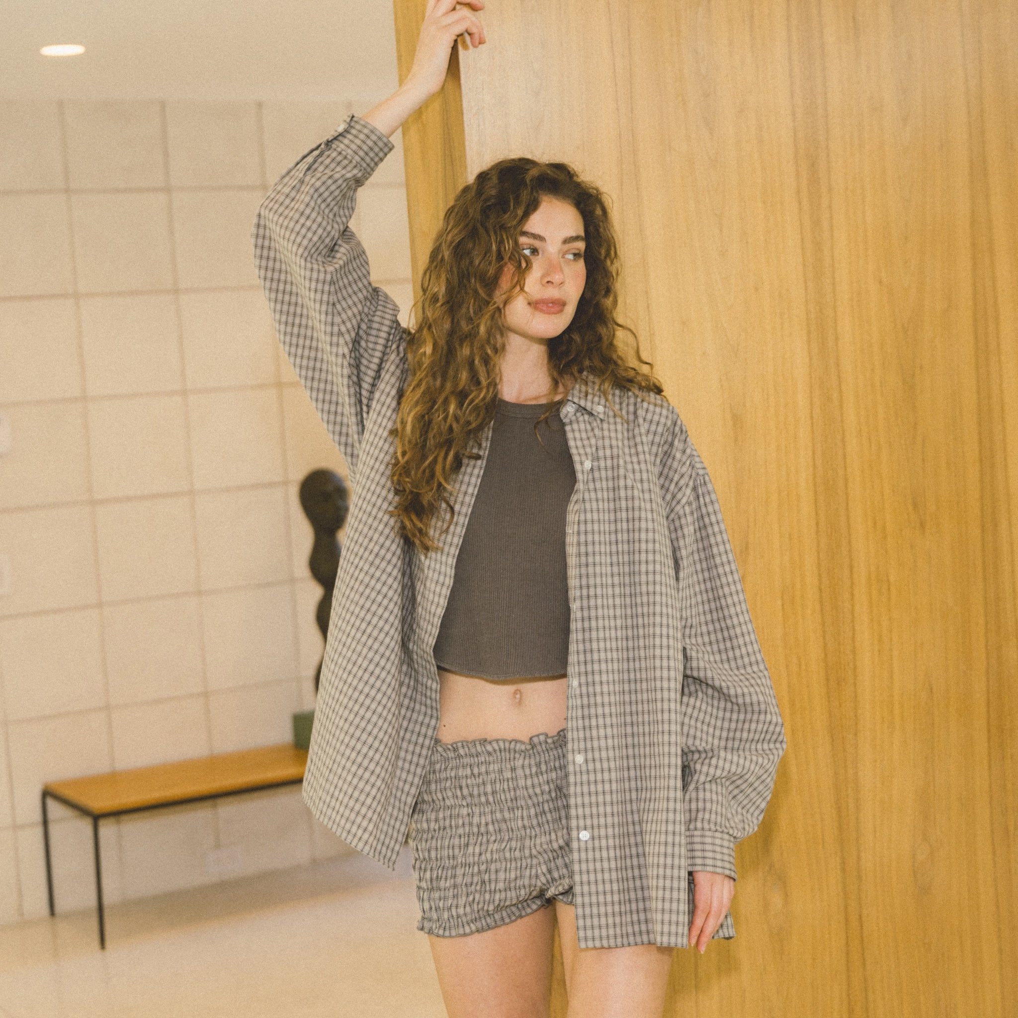 C/L 2FACE padded short American slim tank