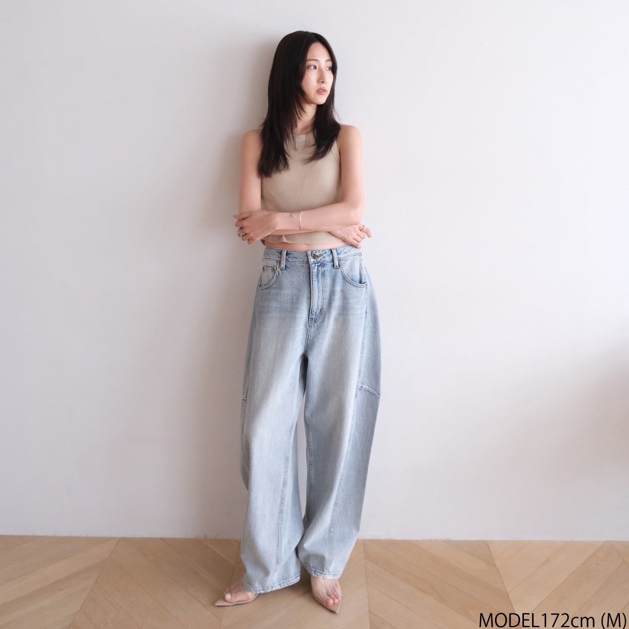 C/L 2FACE padded short American slim tank