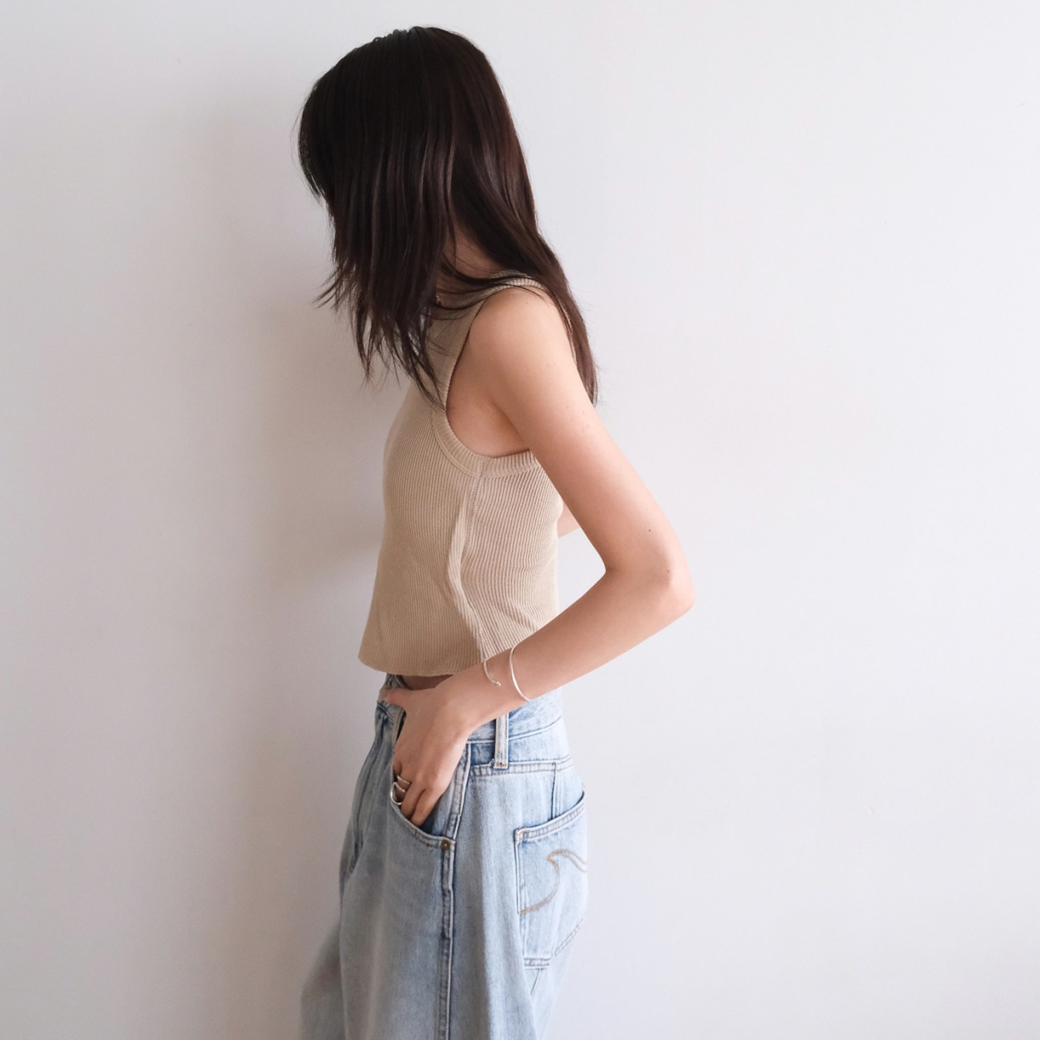 C/L 2FACE padded short American slim tank