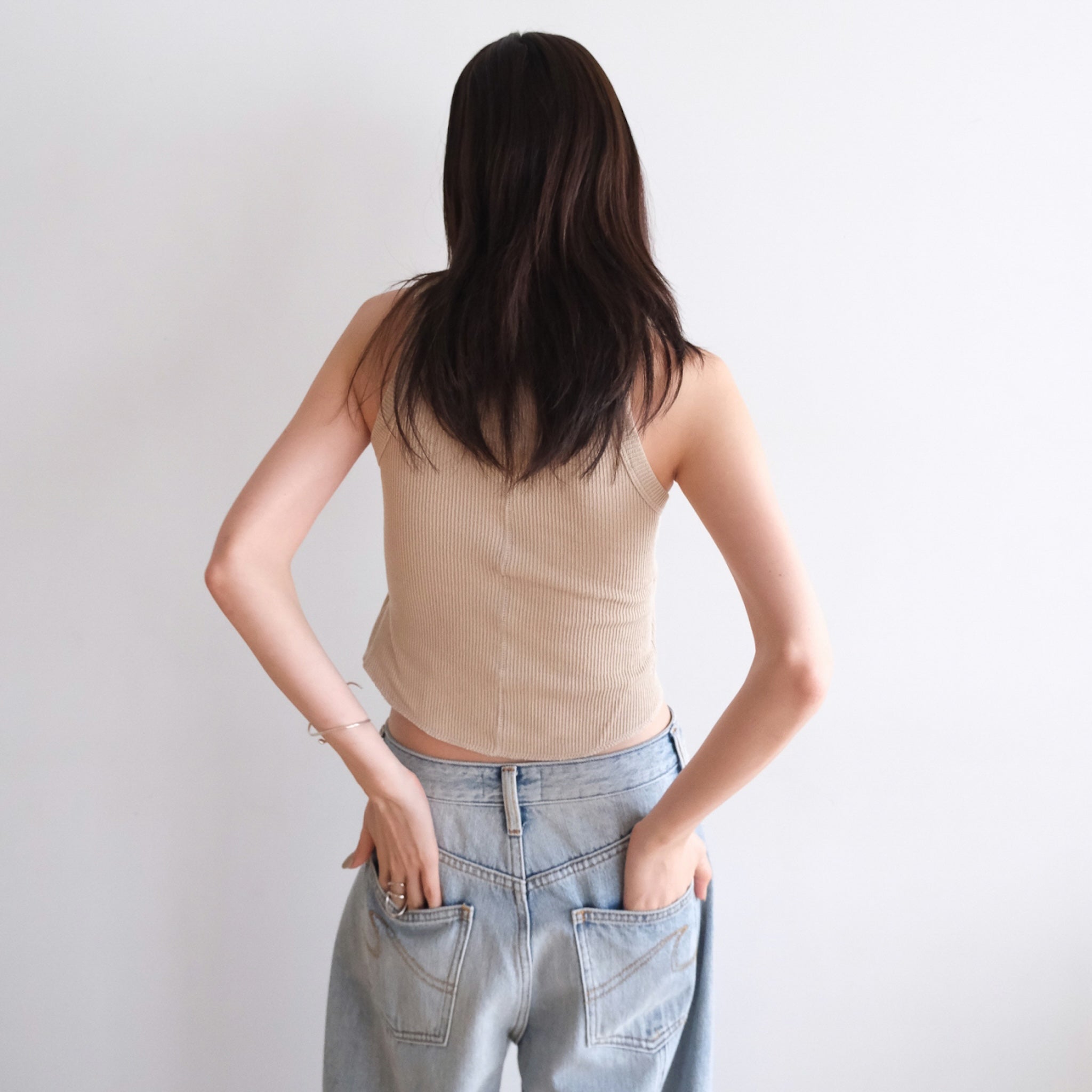 C/L 2FACE padded short American slim tank