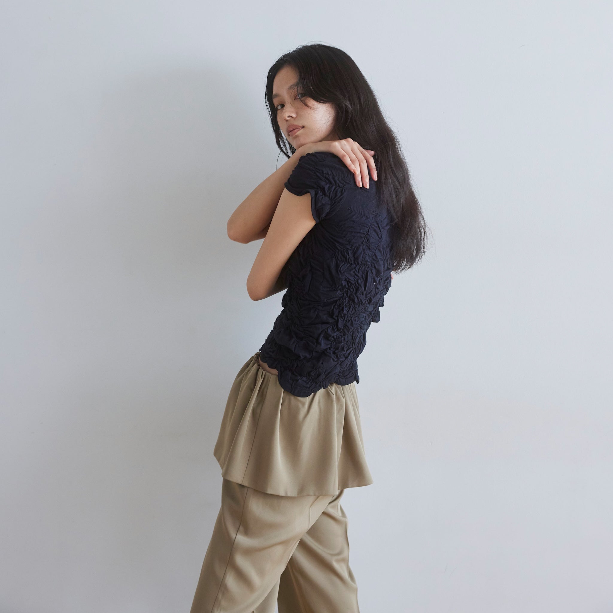 Cottonシャーリングminiトップス