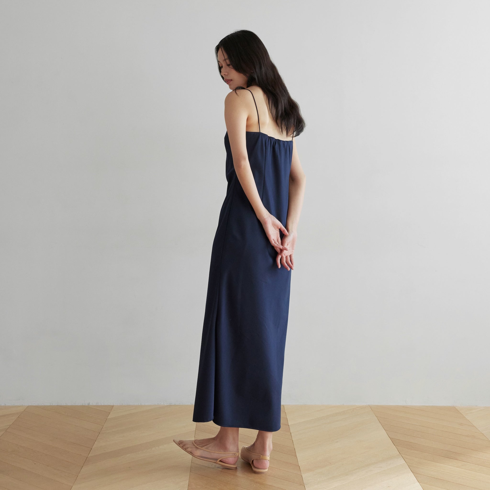 Soft flare spaghetti dress