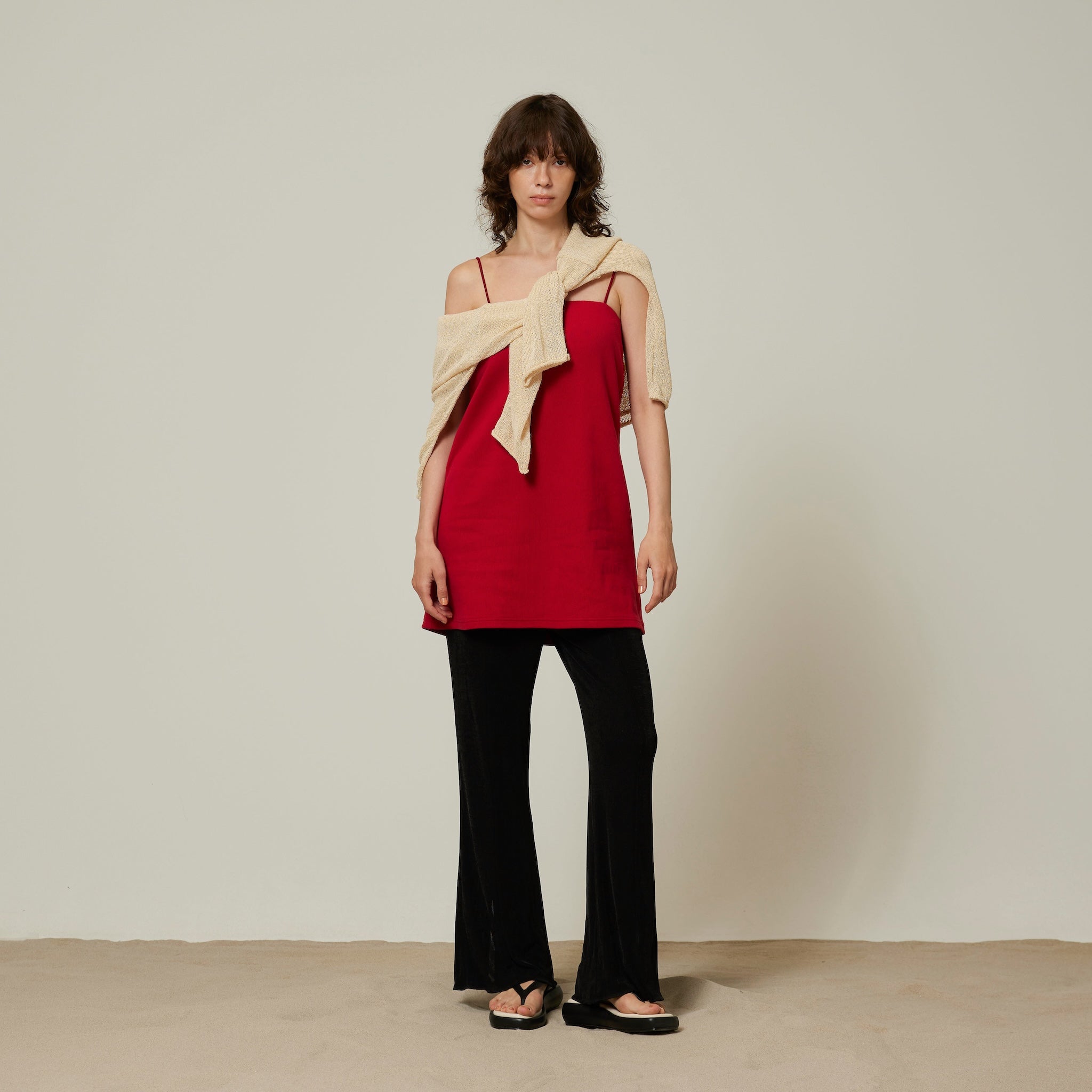 BACKスリットGLOSS RIBパンツ