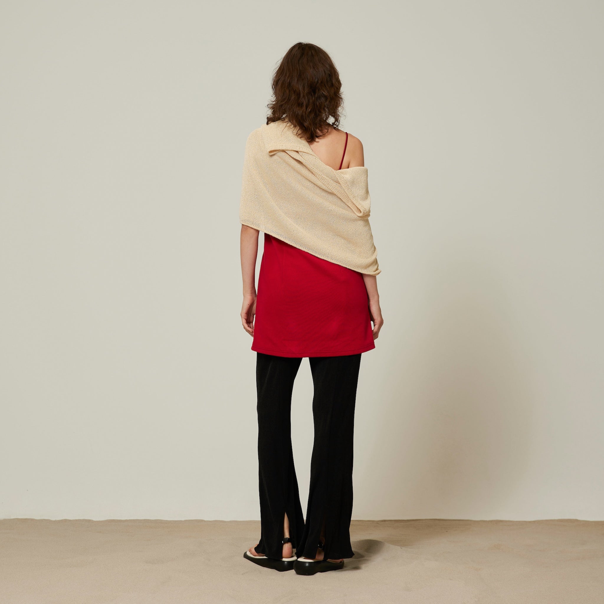 BACKスリットGLOSS RIBパンツ