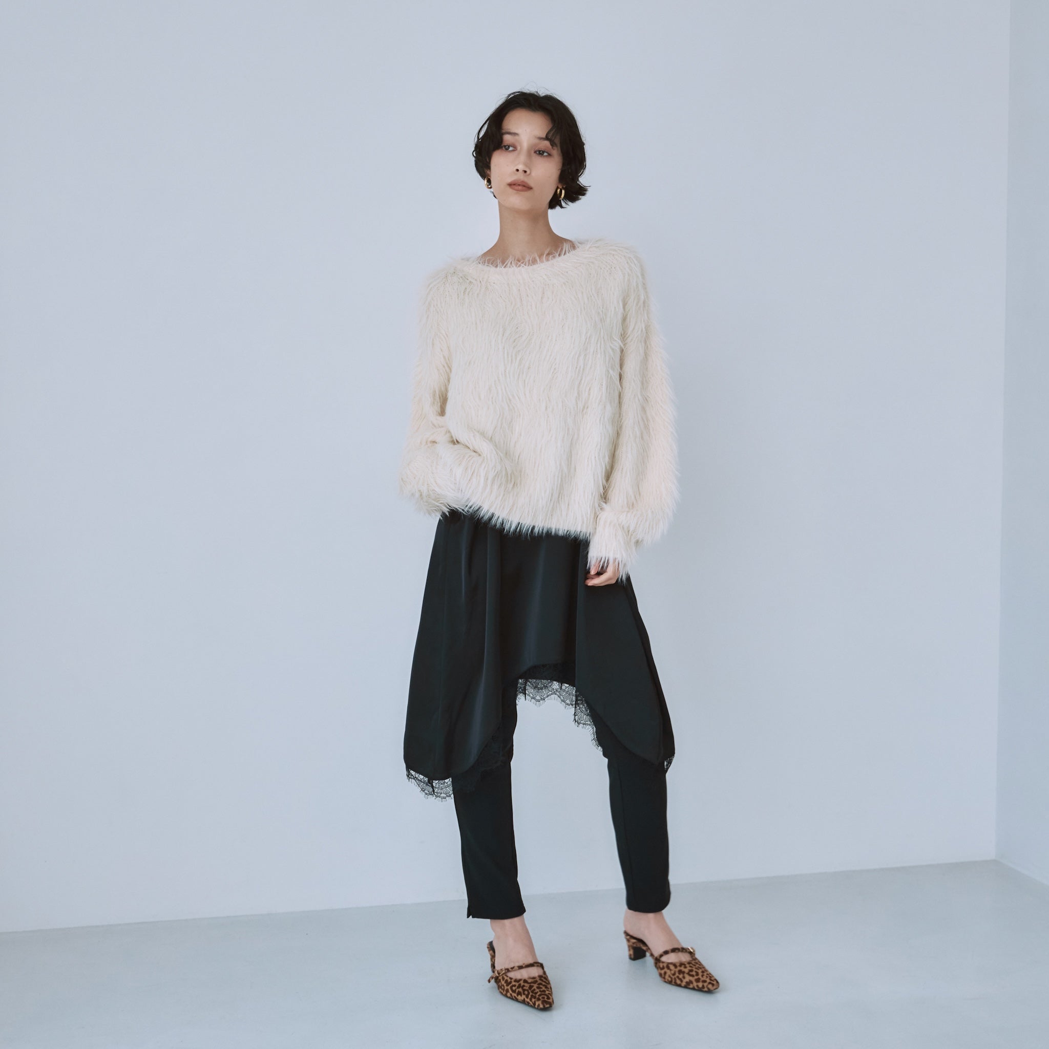 SLIM STRETCH RIB PANTS