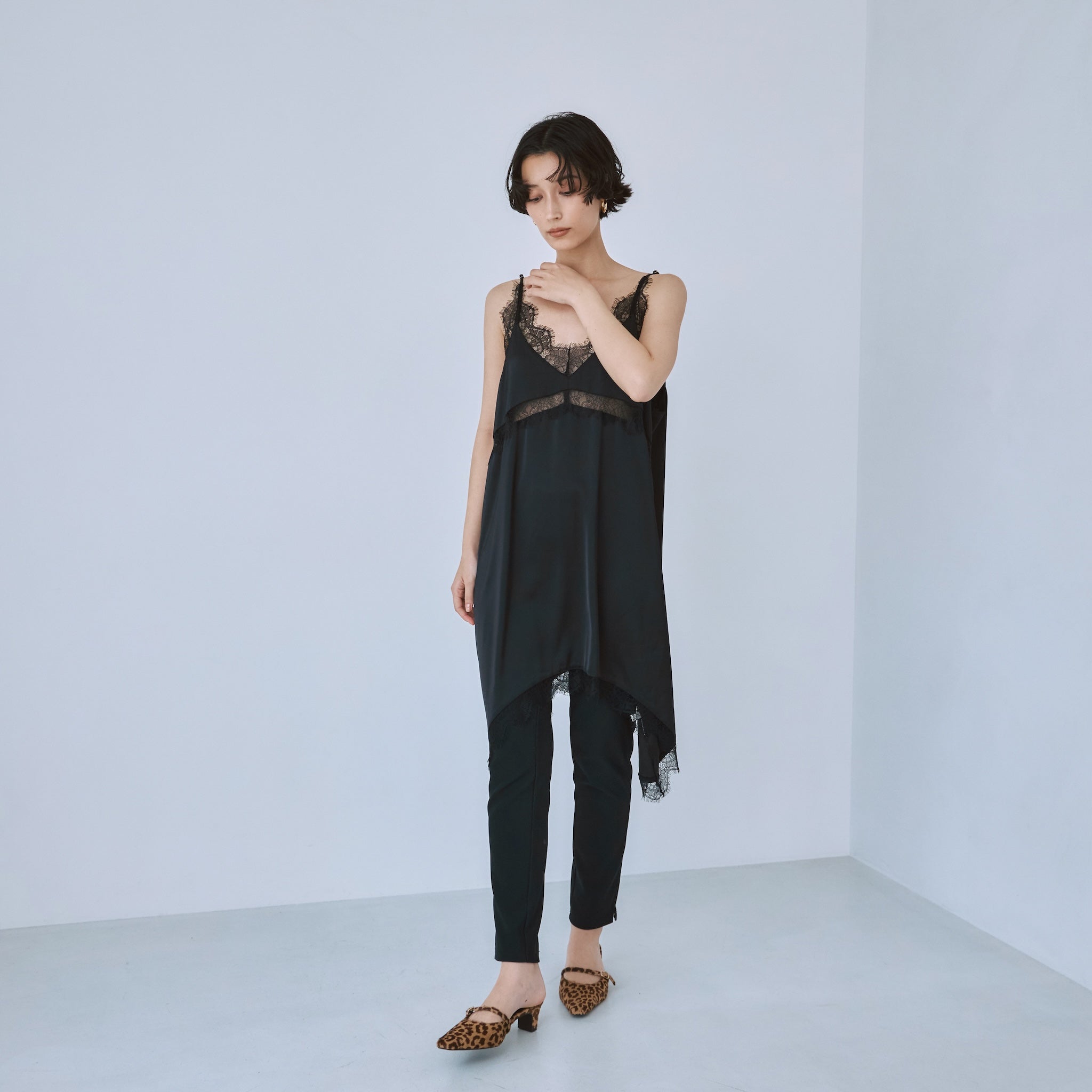 SLIM STRETCH RIB PANTS