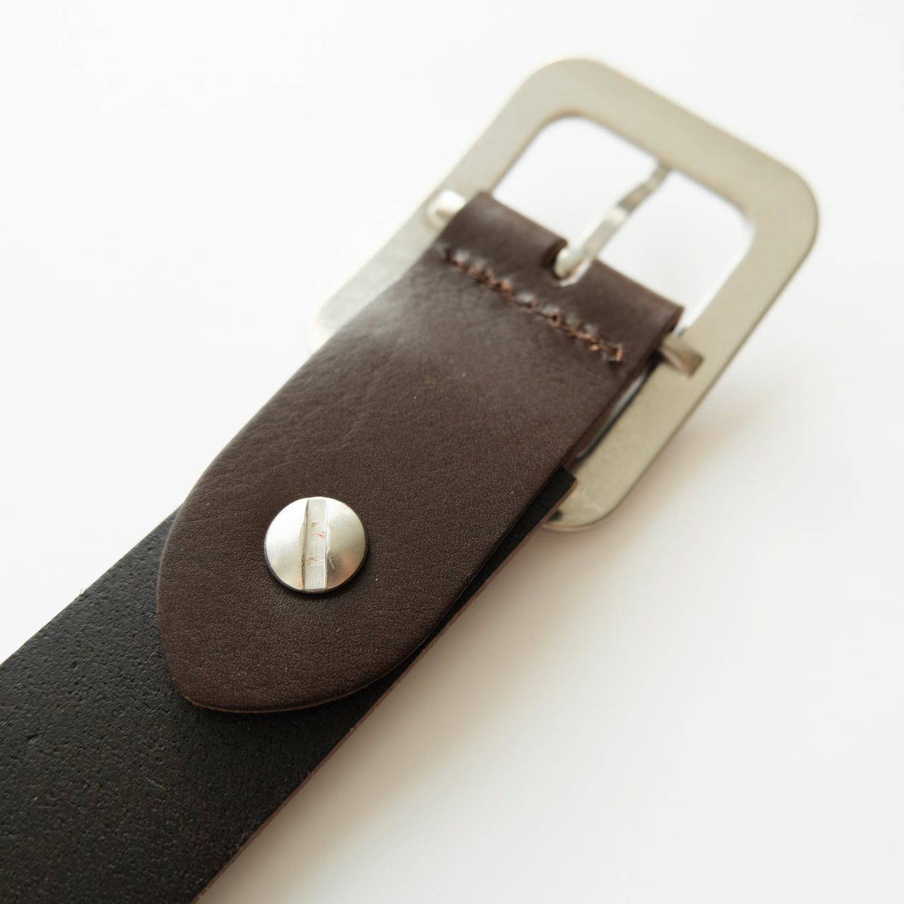 SQUARE BUCKLE LEATHER BELT