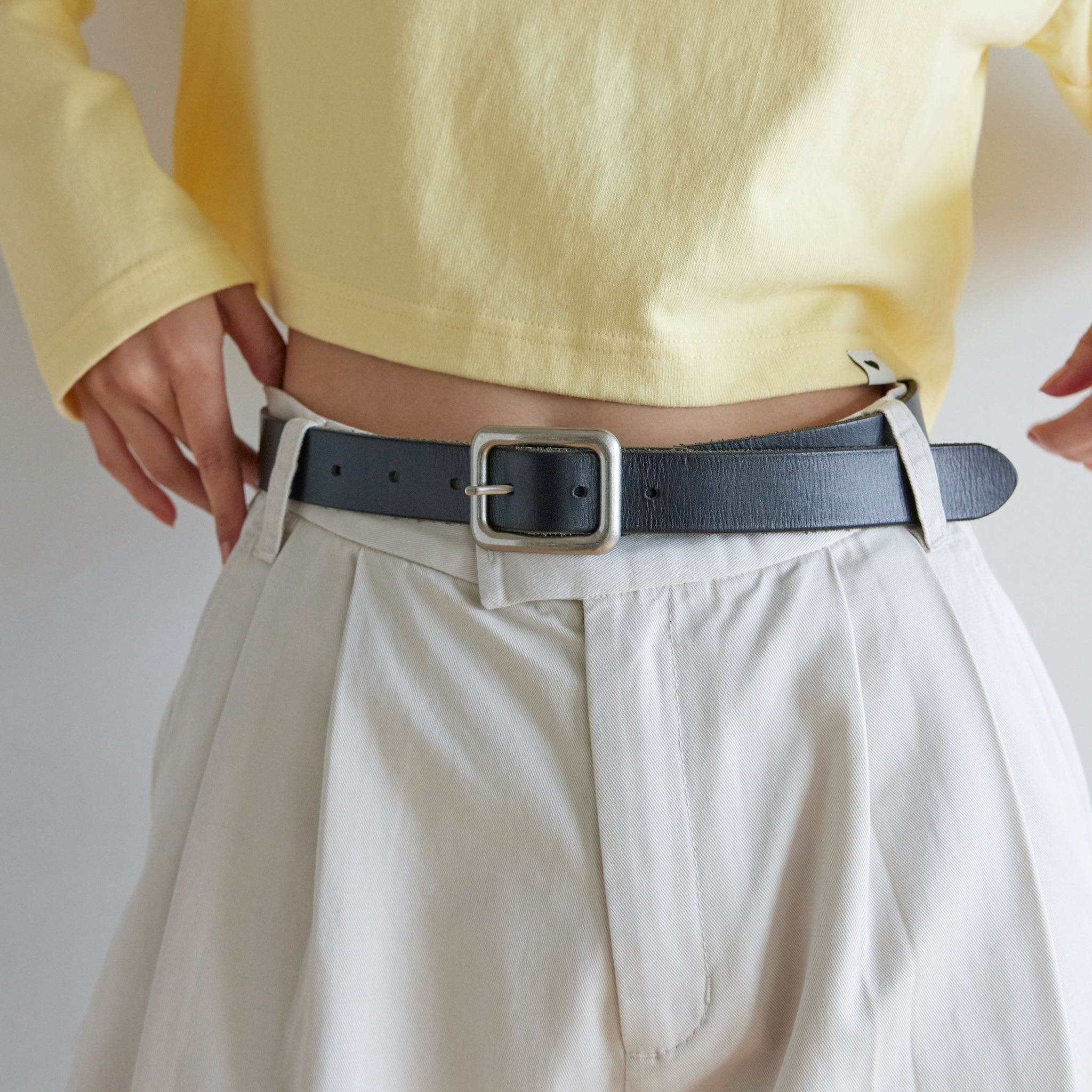 SQUARE BUCKLE LEATHER BELT