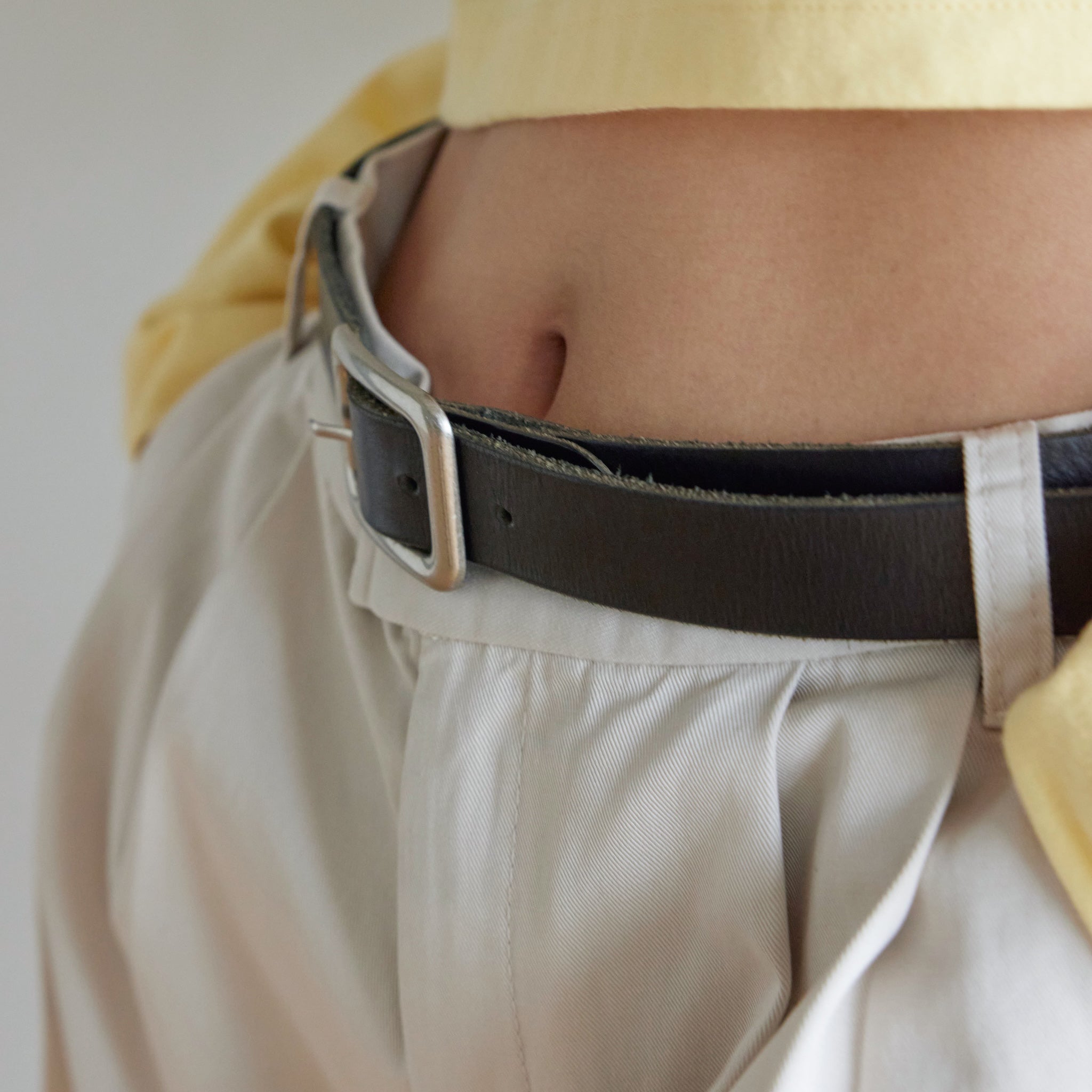 SQUARE BUCKLE LEATHER BELT