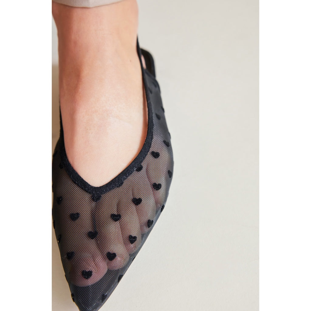 HEART TULLE Strap Mules