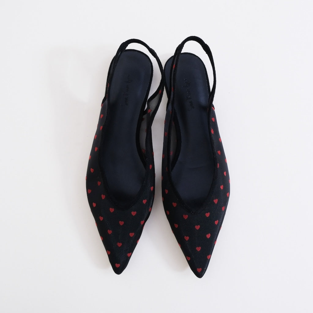 HEART TULLE Strap Mules