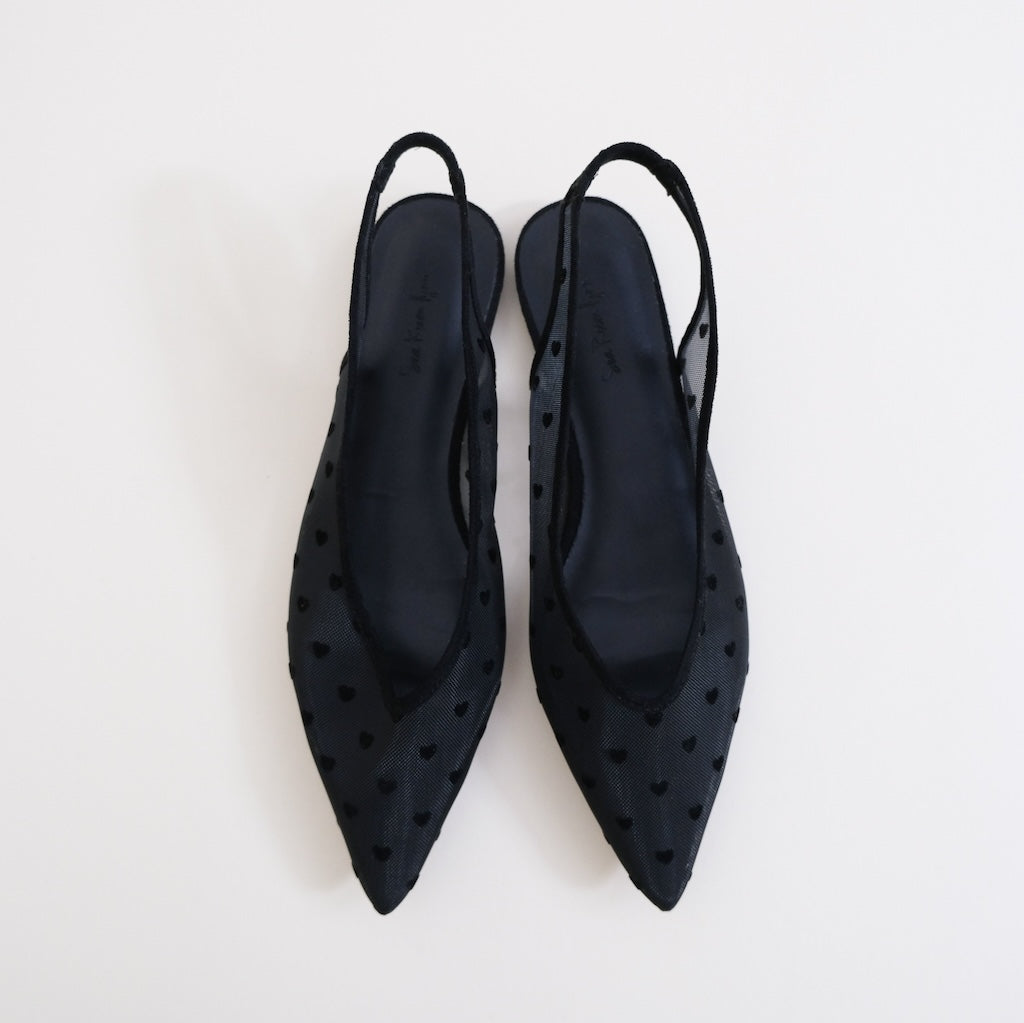 HEART TULLE Strap Mules