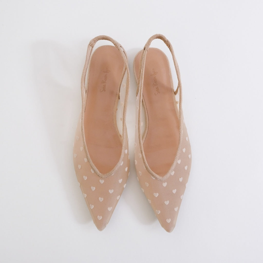 HEART TULLE Strap Mules