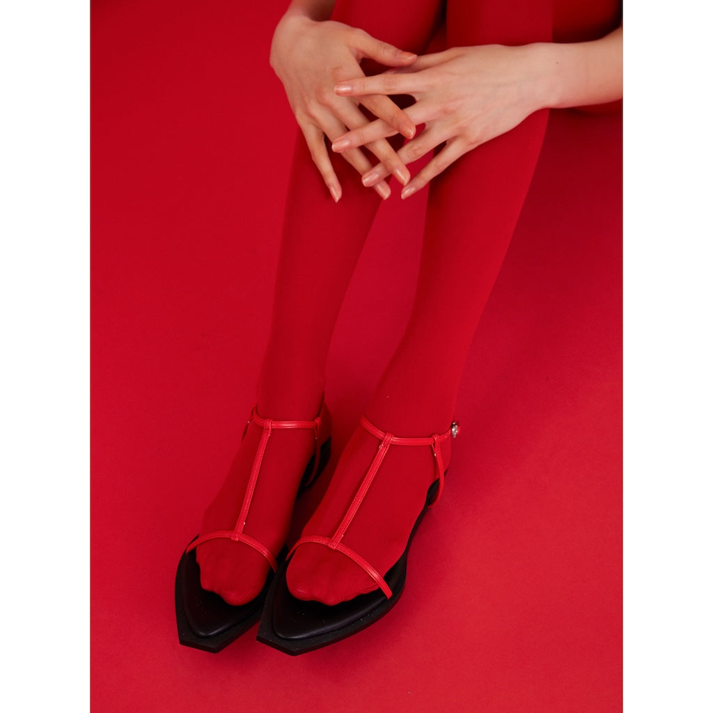 pointed square flat sandals