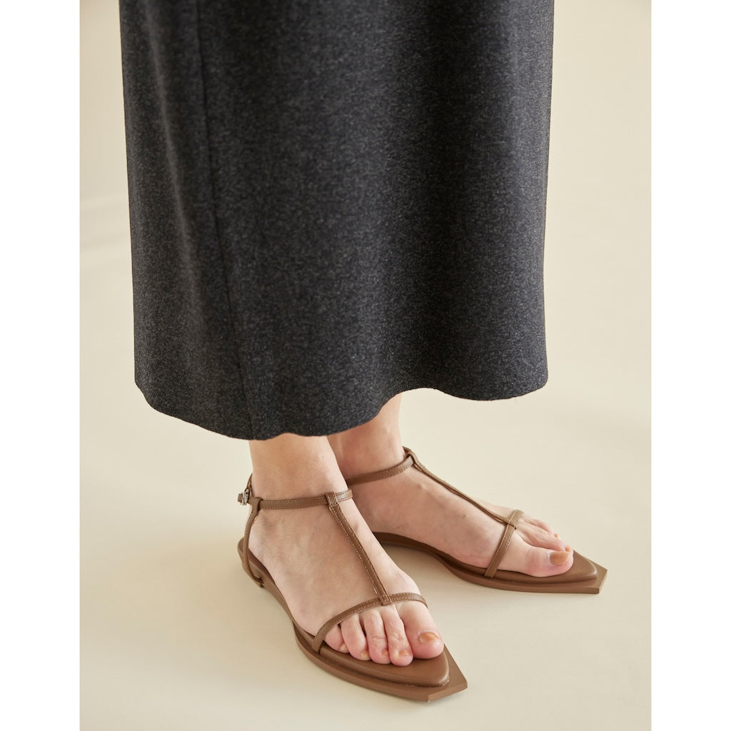pointed square flat sandals