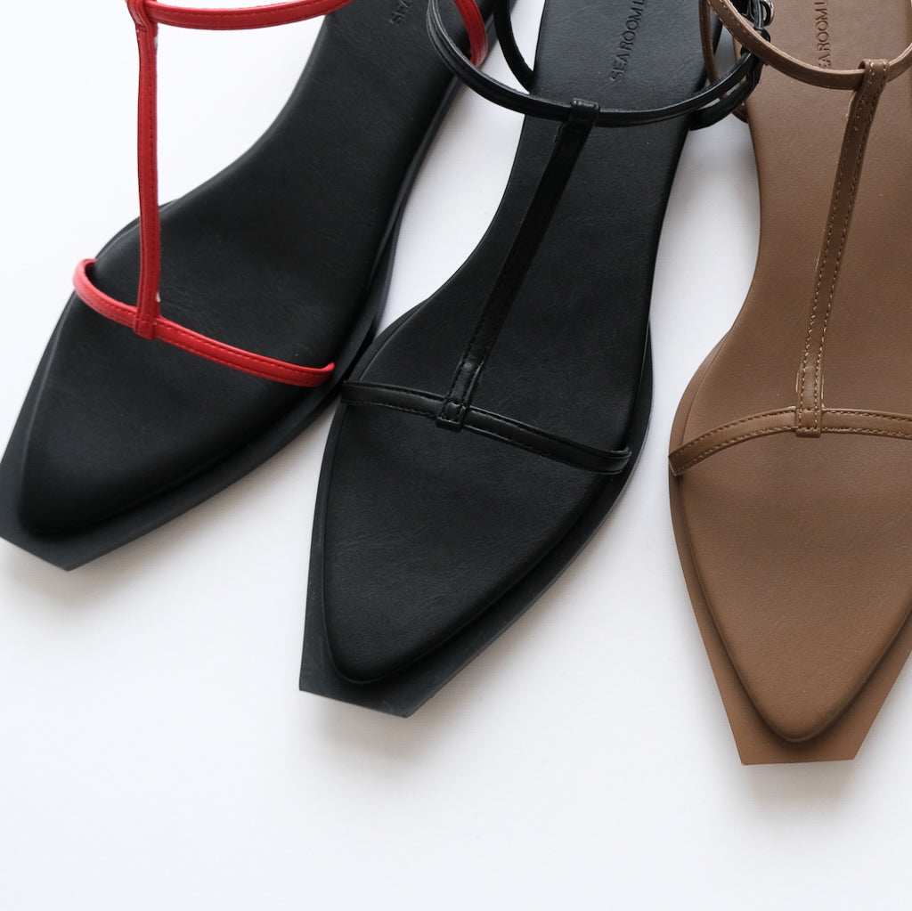 pointed square flat sandals