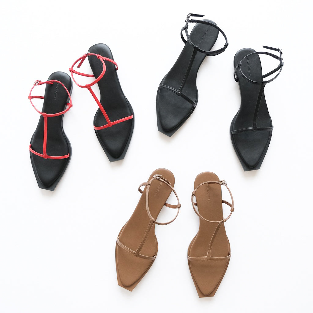 pointed square flat sandals