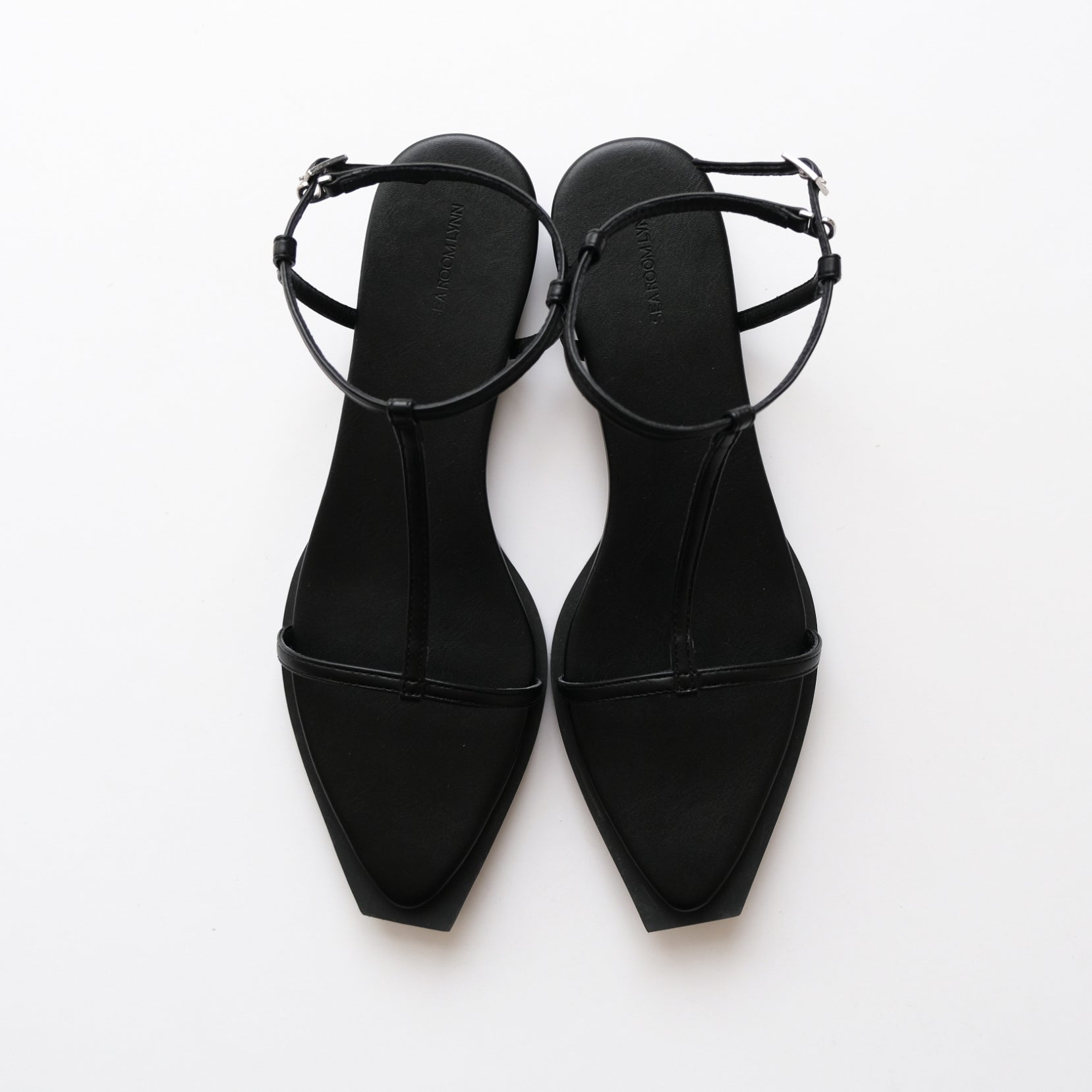 pointed square flat sandals