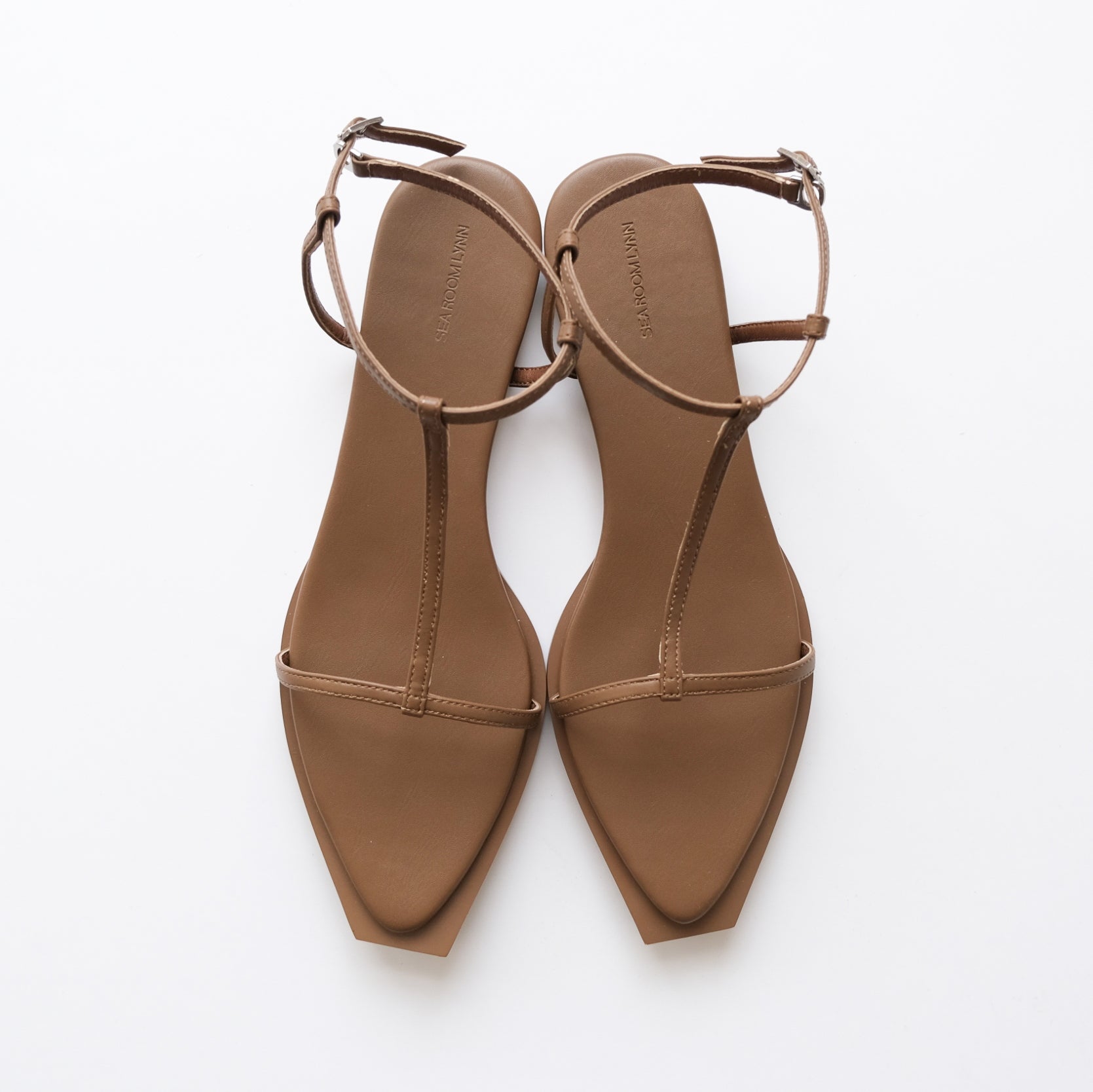 pointed square flat sandals