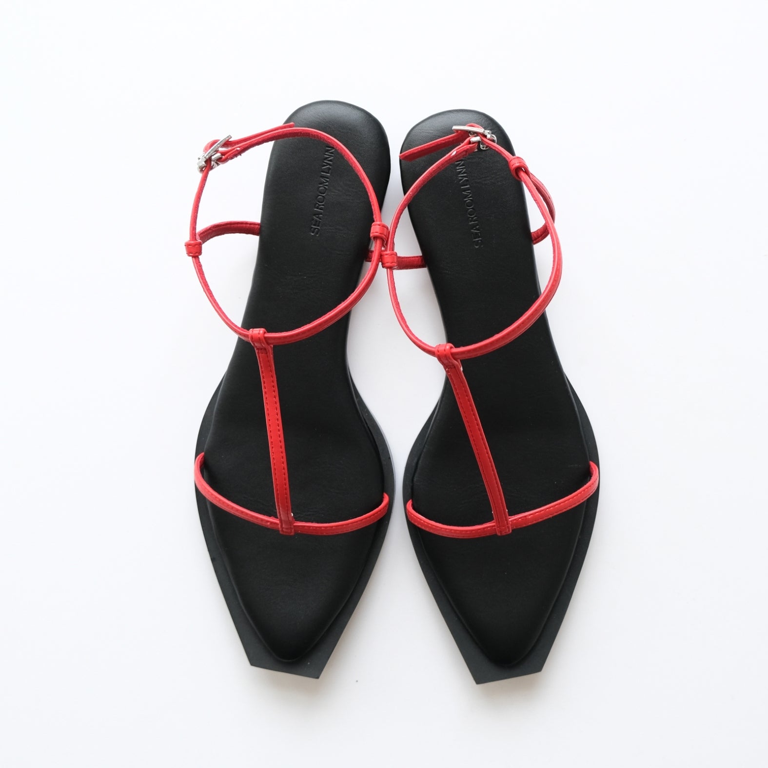 pointed square flat sandals