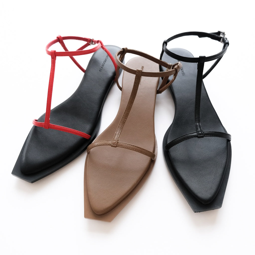 pointed square flat sandals
