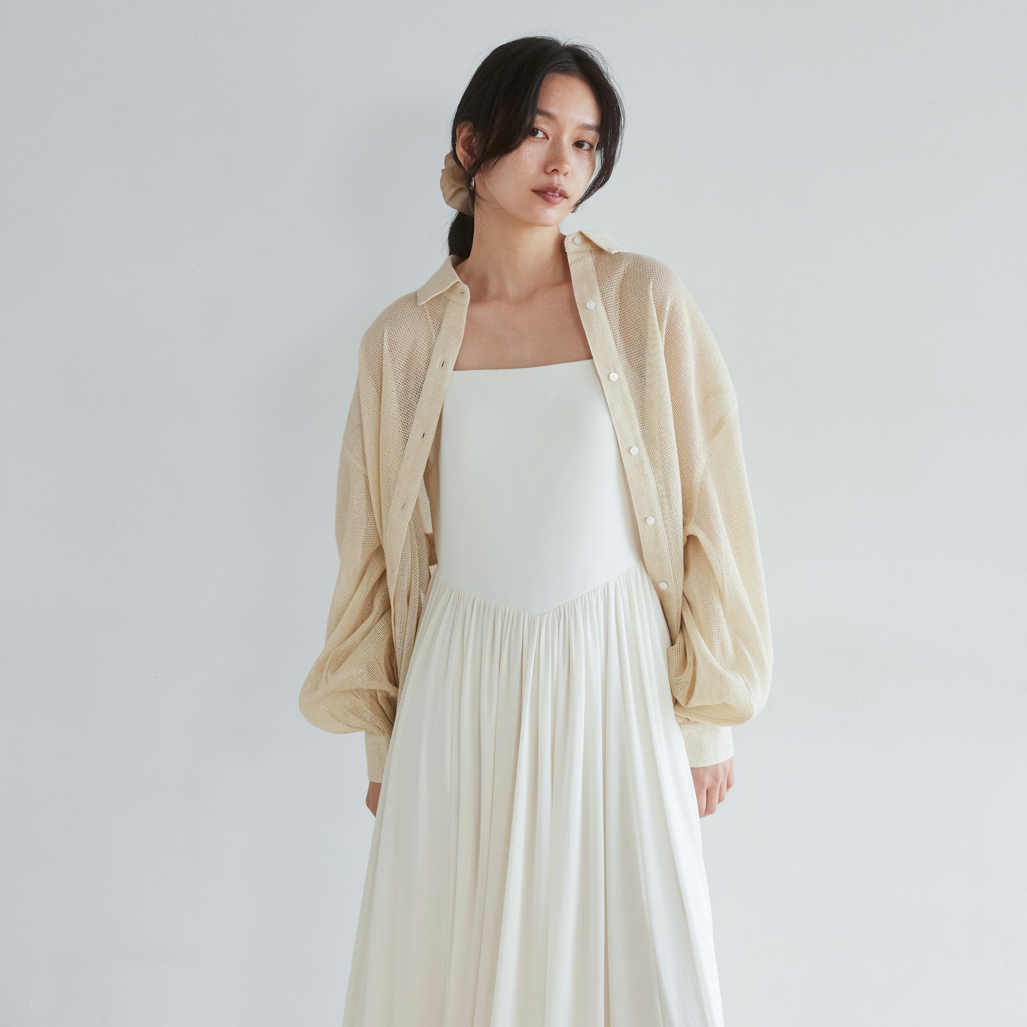 Cotton Mesh ルーズシャツ