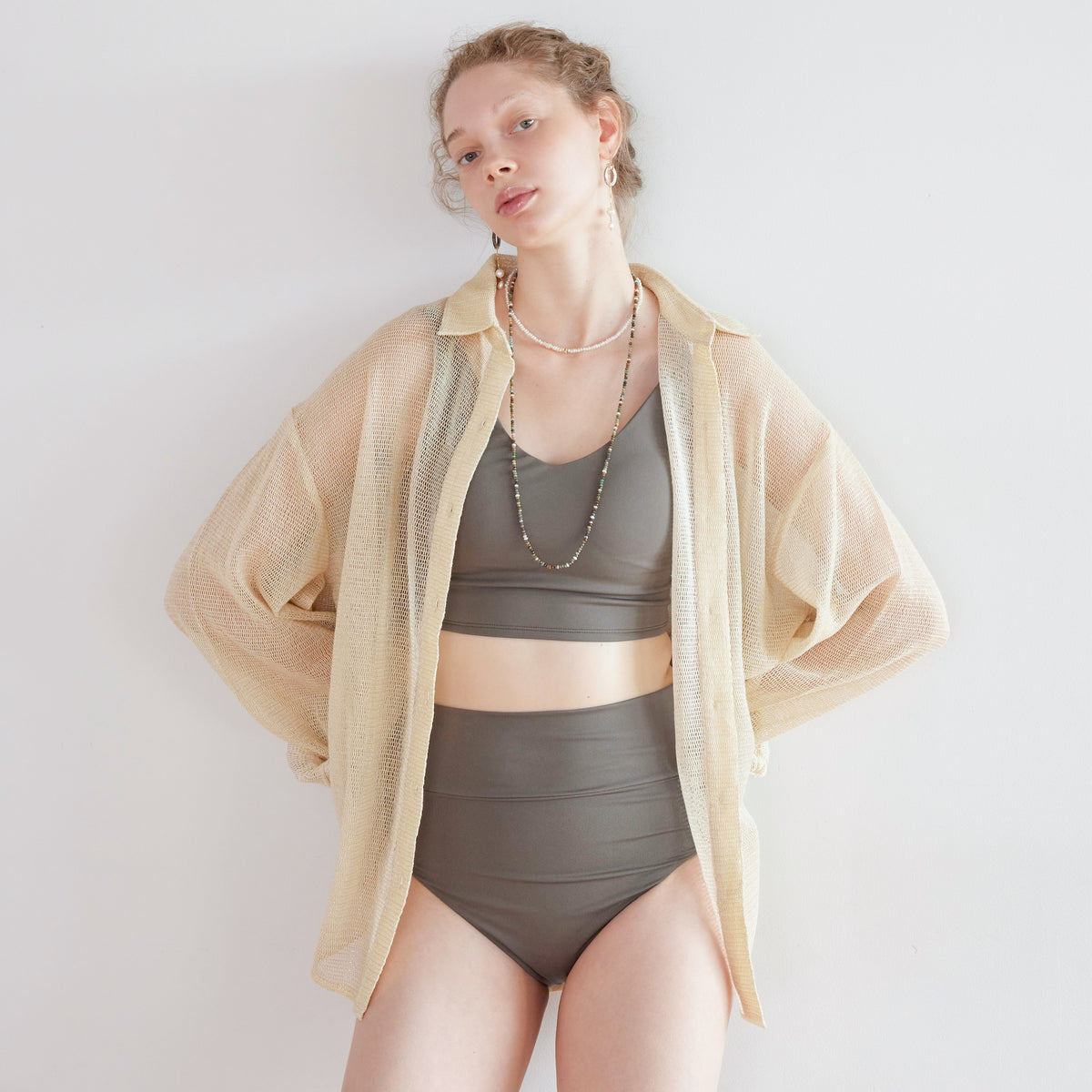 Cotton Mesh ルーズシャツ