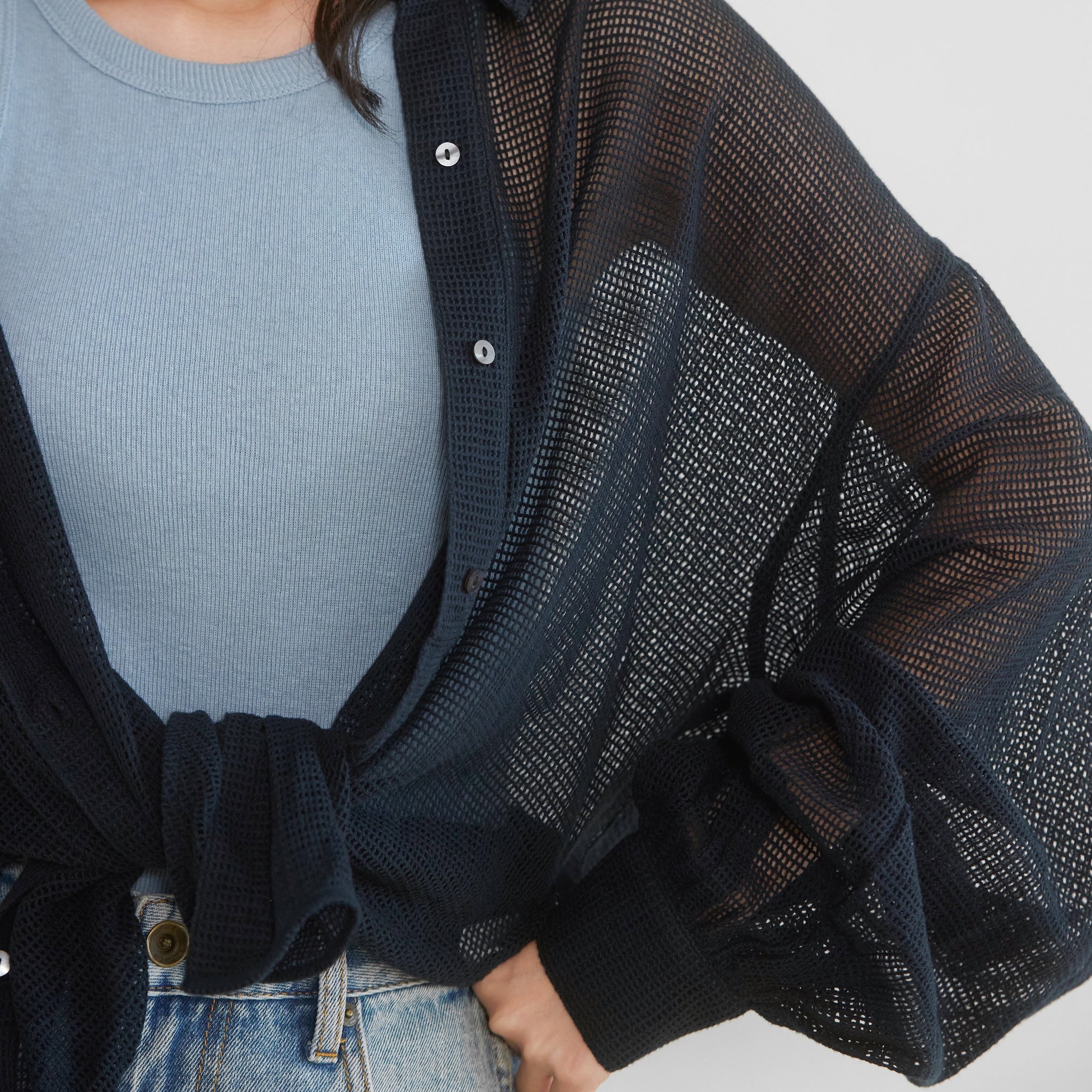 Cotton Mesh ルーズシャツ