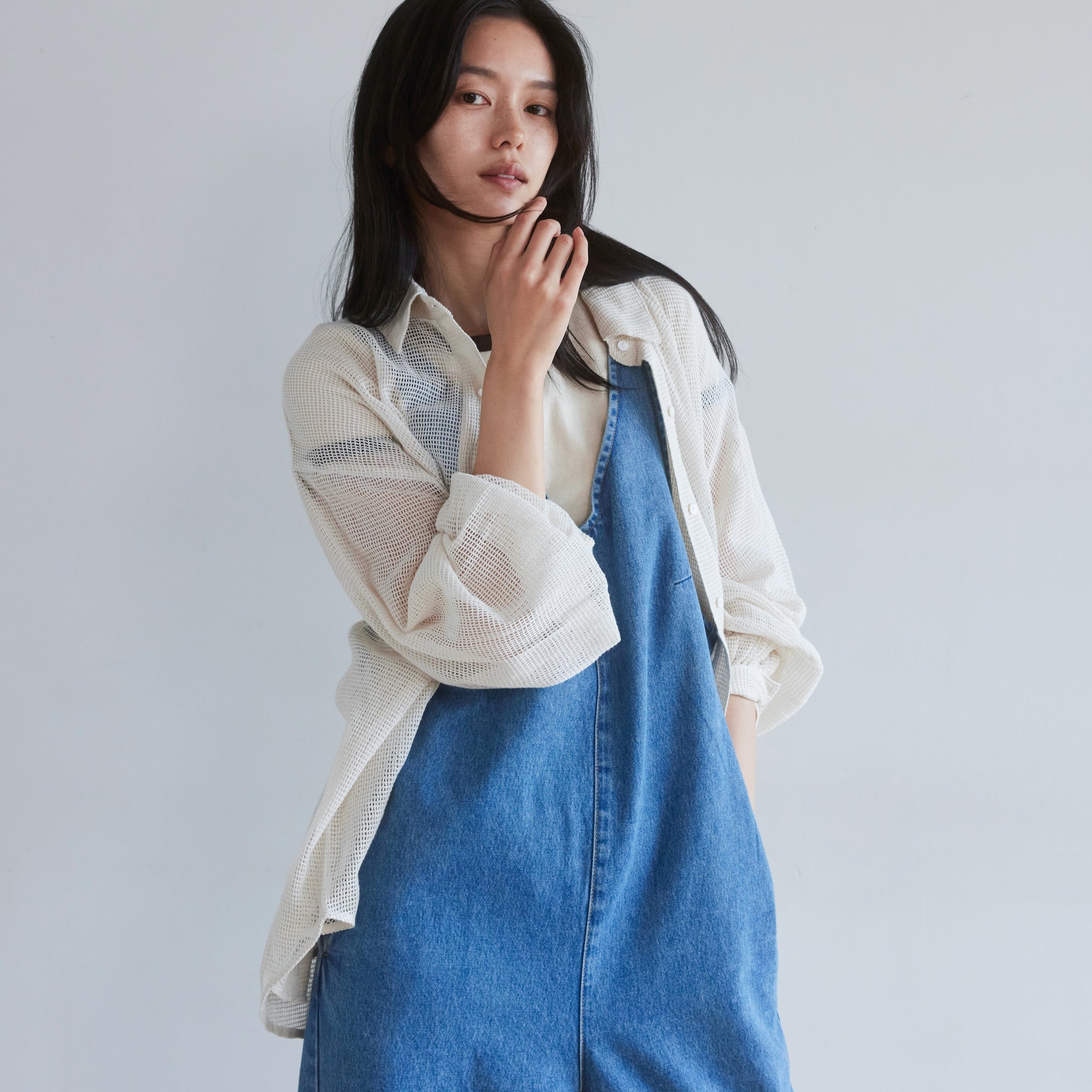 Cotton Mesh ルーズシャツ