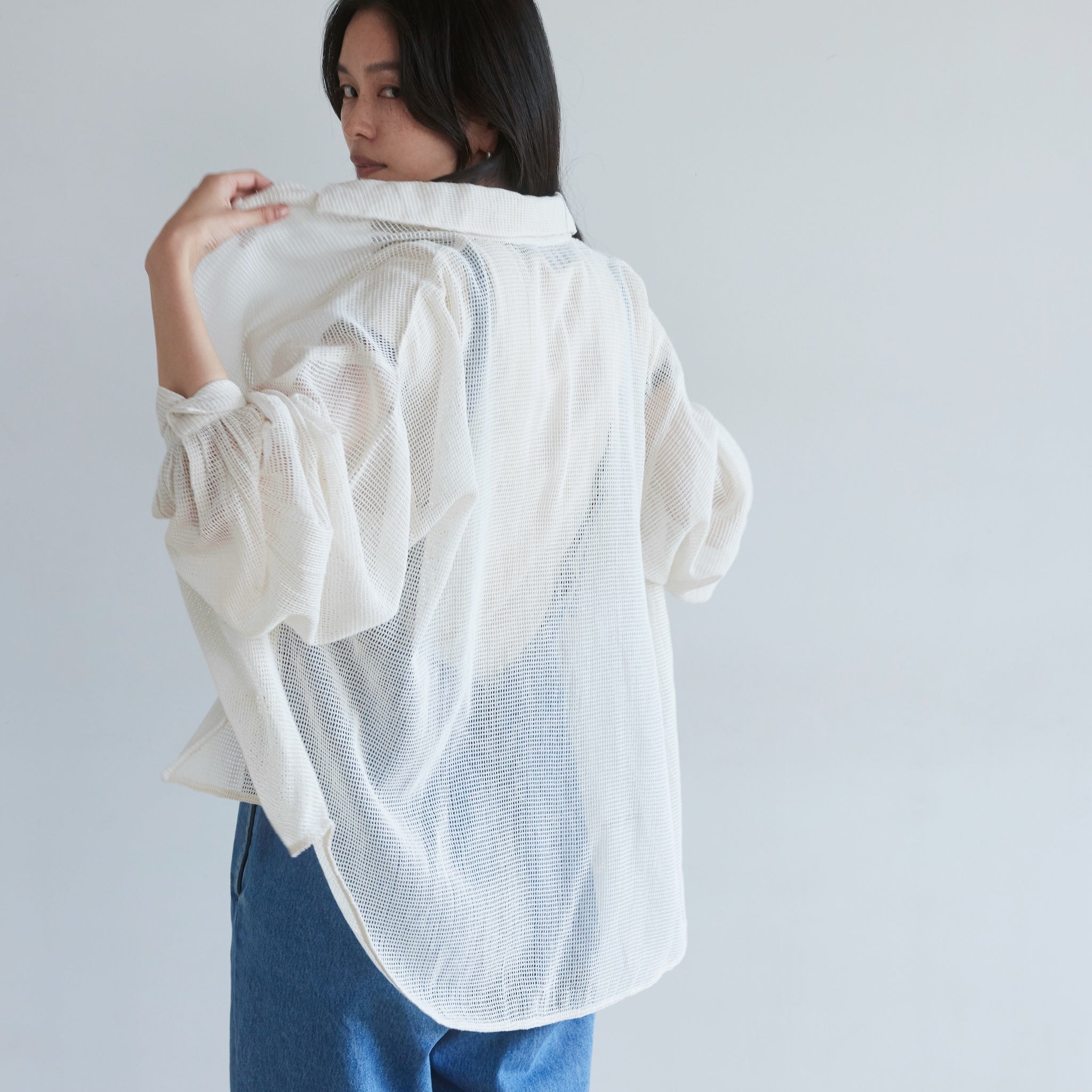 Cotton Mesh ルーズシャツ