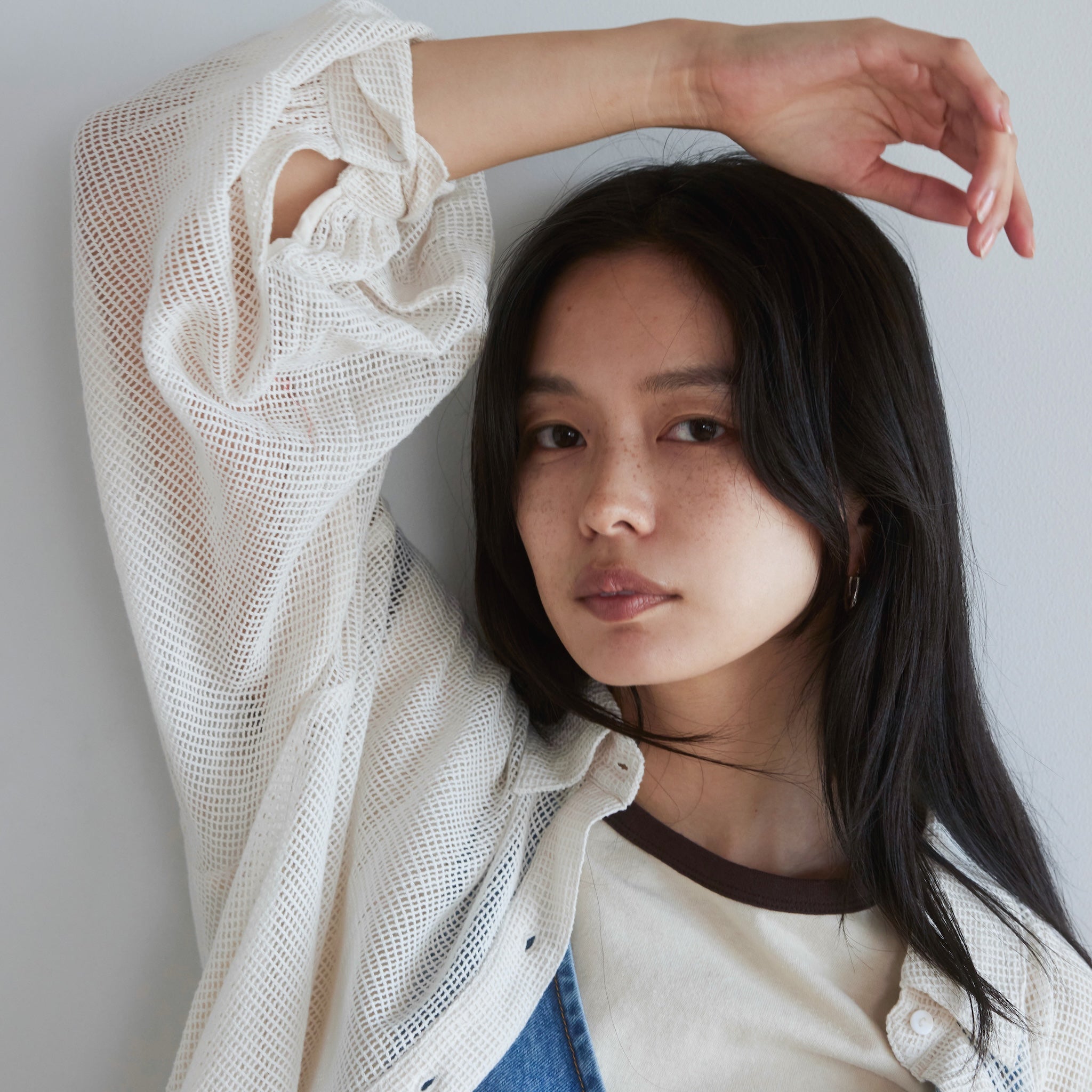 Cotton Mesh ルーズシャツ