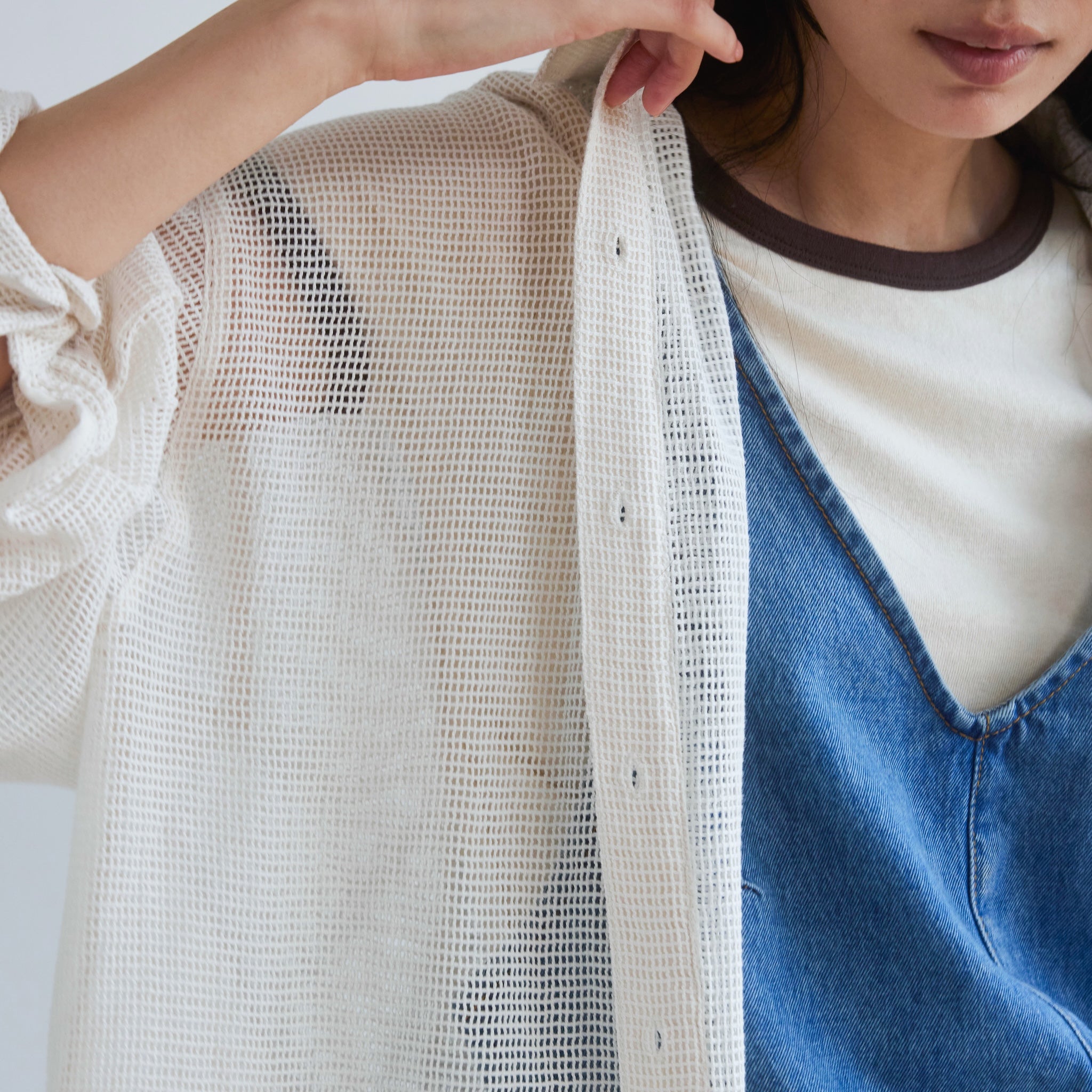 Cotton Mesh ルーズシャツ