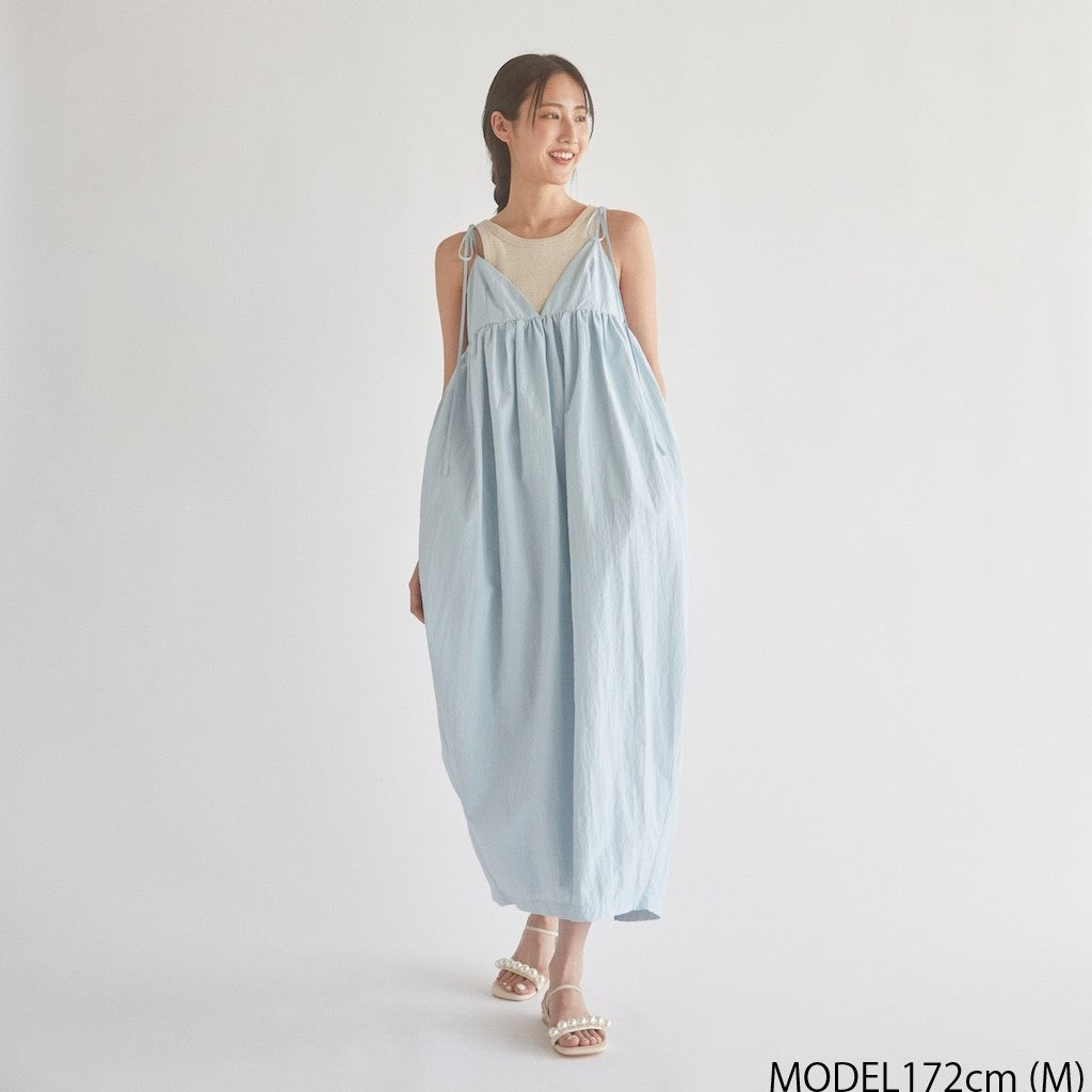 shoulder Ribbonコクーンワンピース