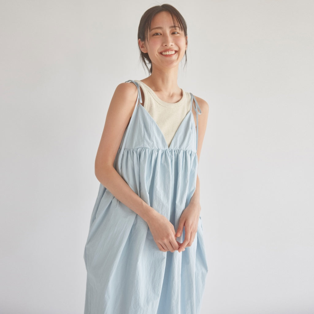shoulder Ribbonコクーンワンピース