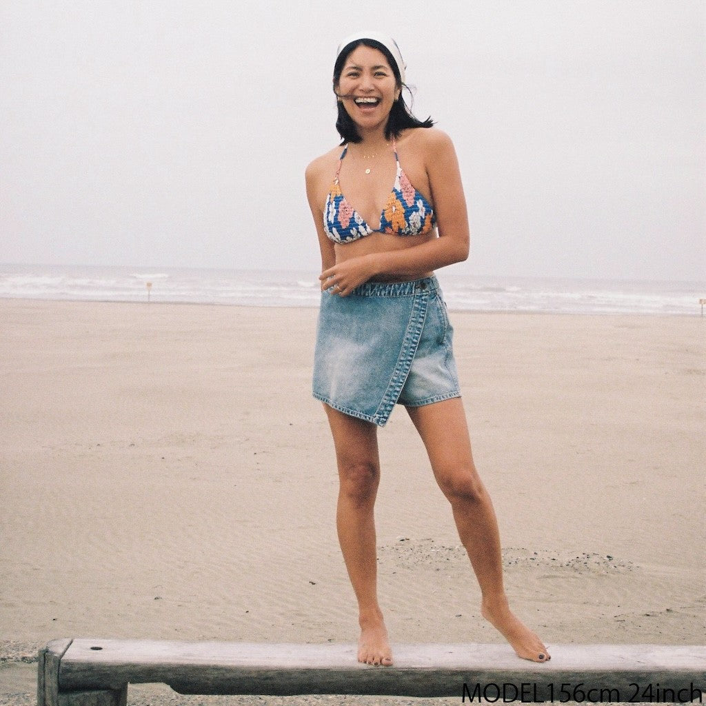 collab Denimラップショートパンツ