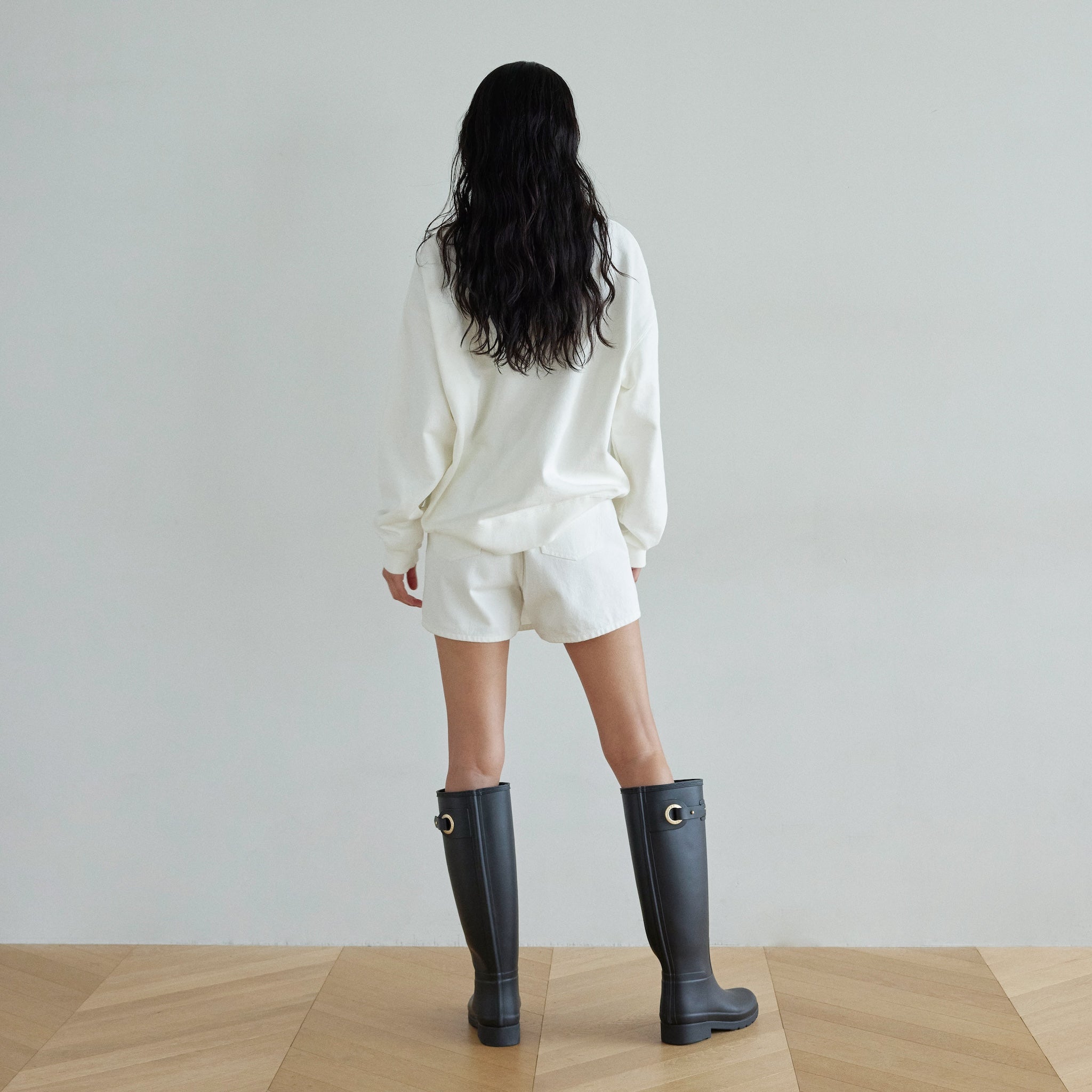 collab Denimラップショートパンツ