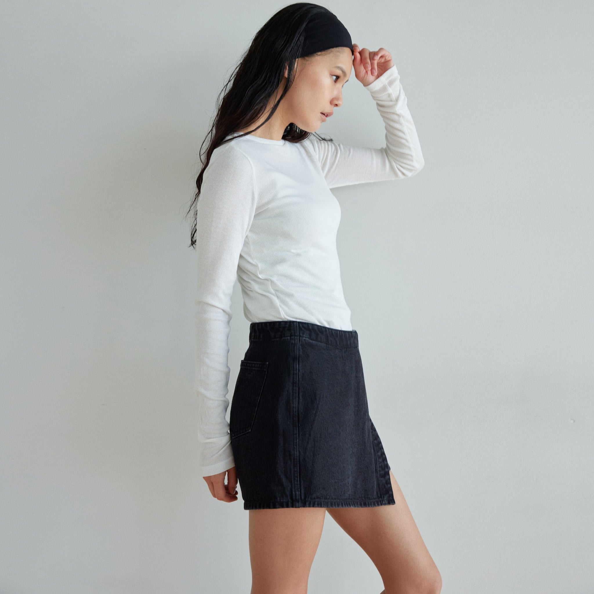 collab Denimラップショートパンツ