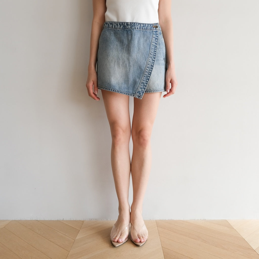 collab Denimラップショートパンツ