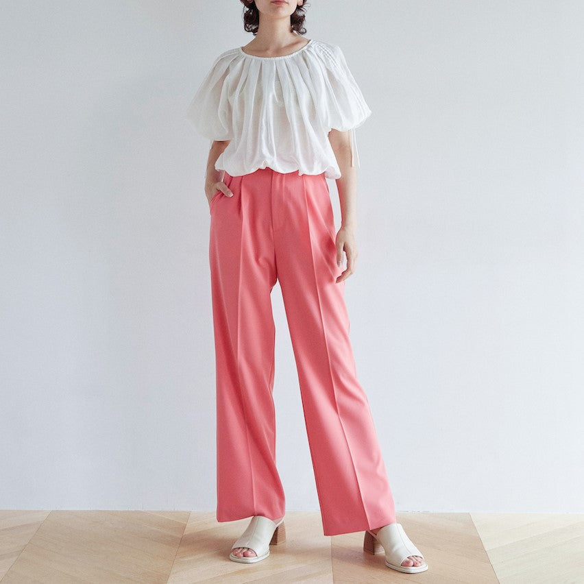 Stretch twill straight pants