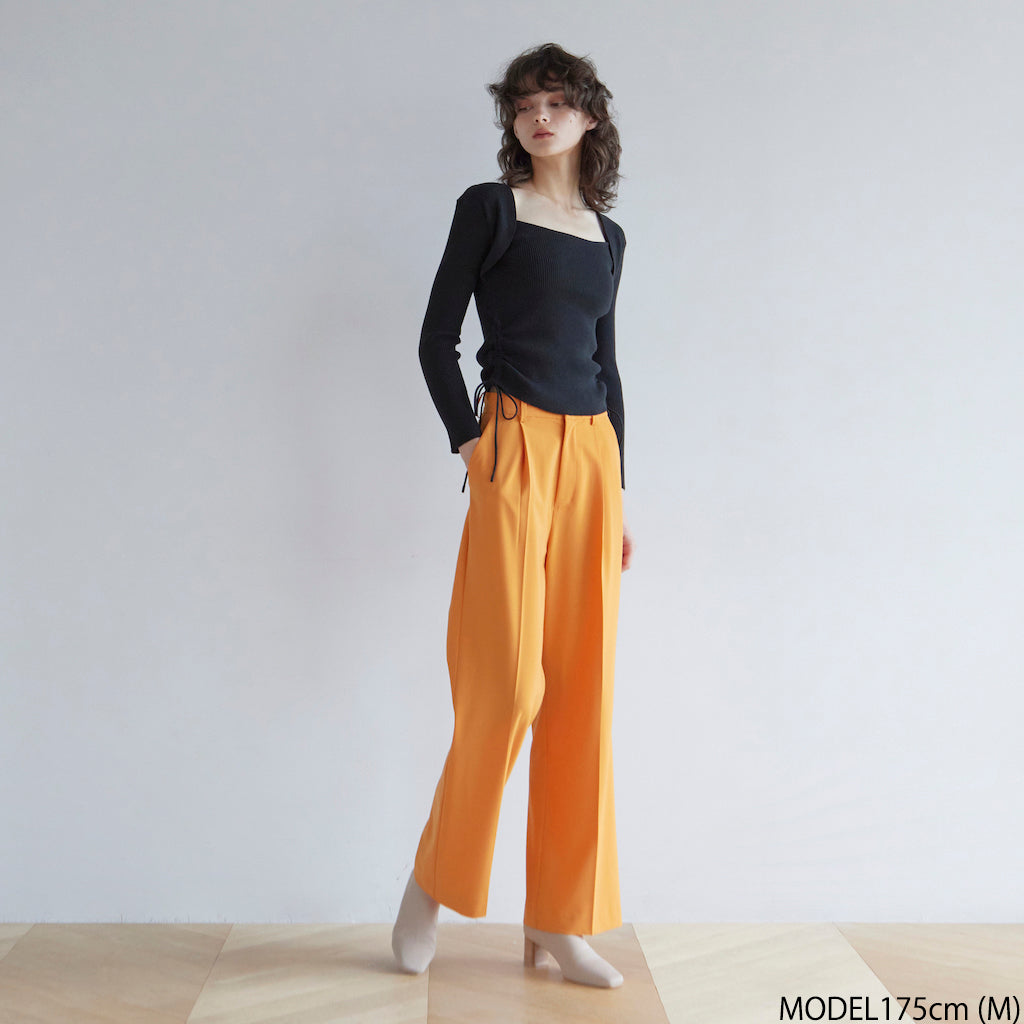 Stretch twill straight pants