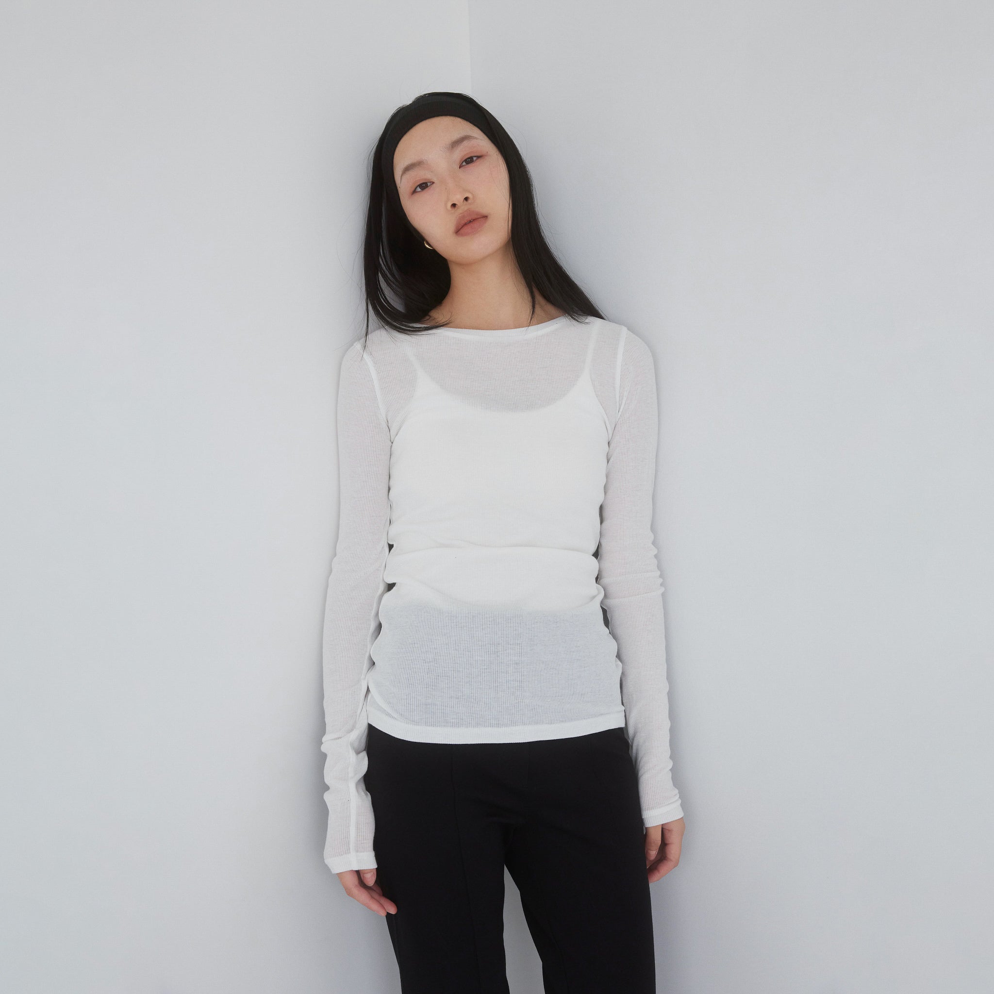 Light sheer rib fit top