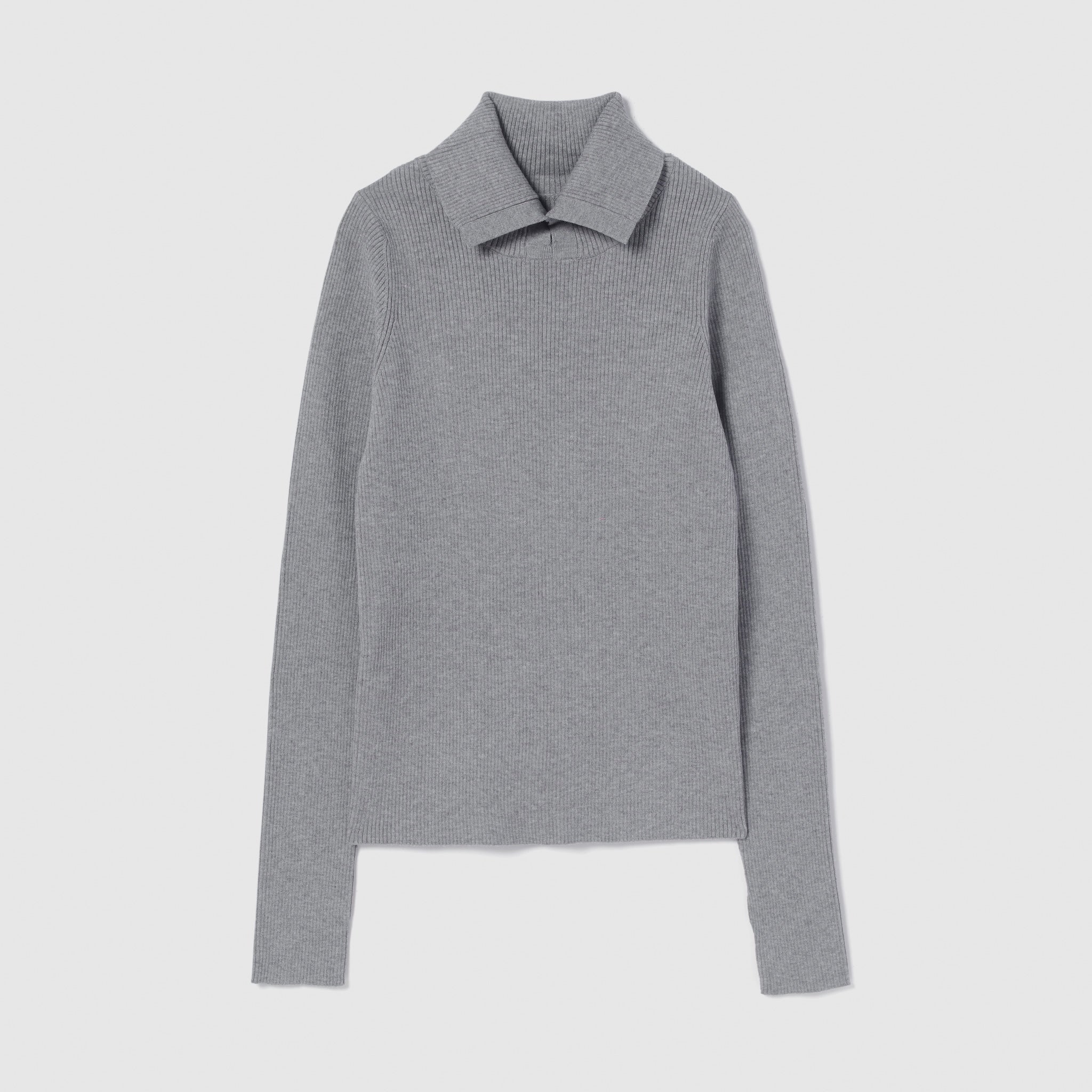 MultiネックRIBニットトップス