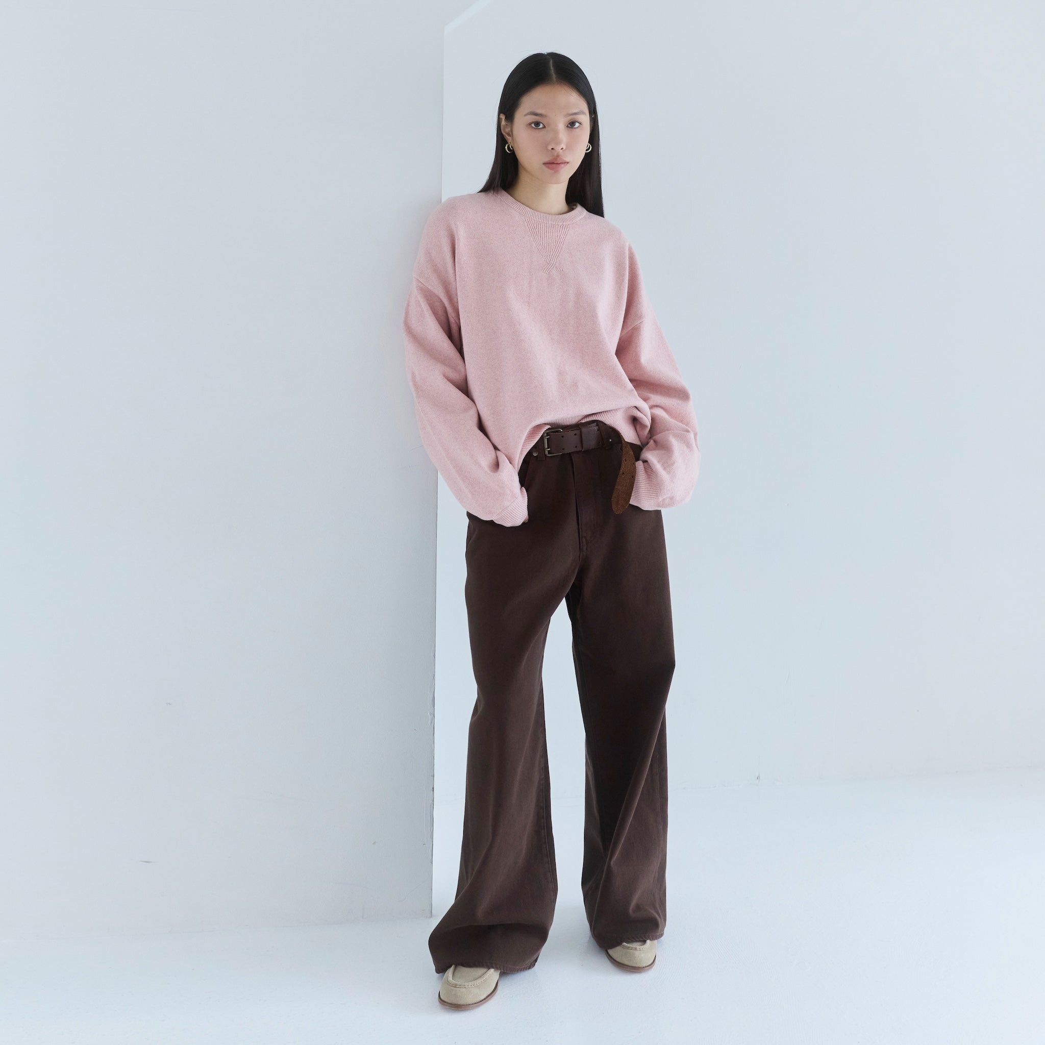 Sweatlikeルーズニットプルオーバー