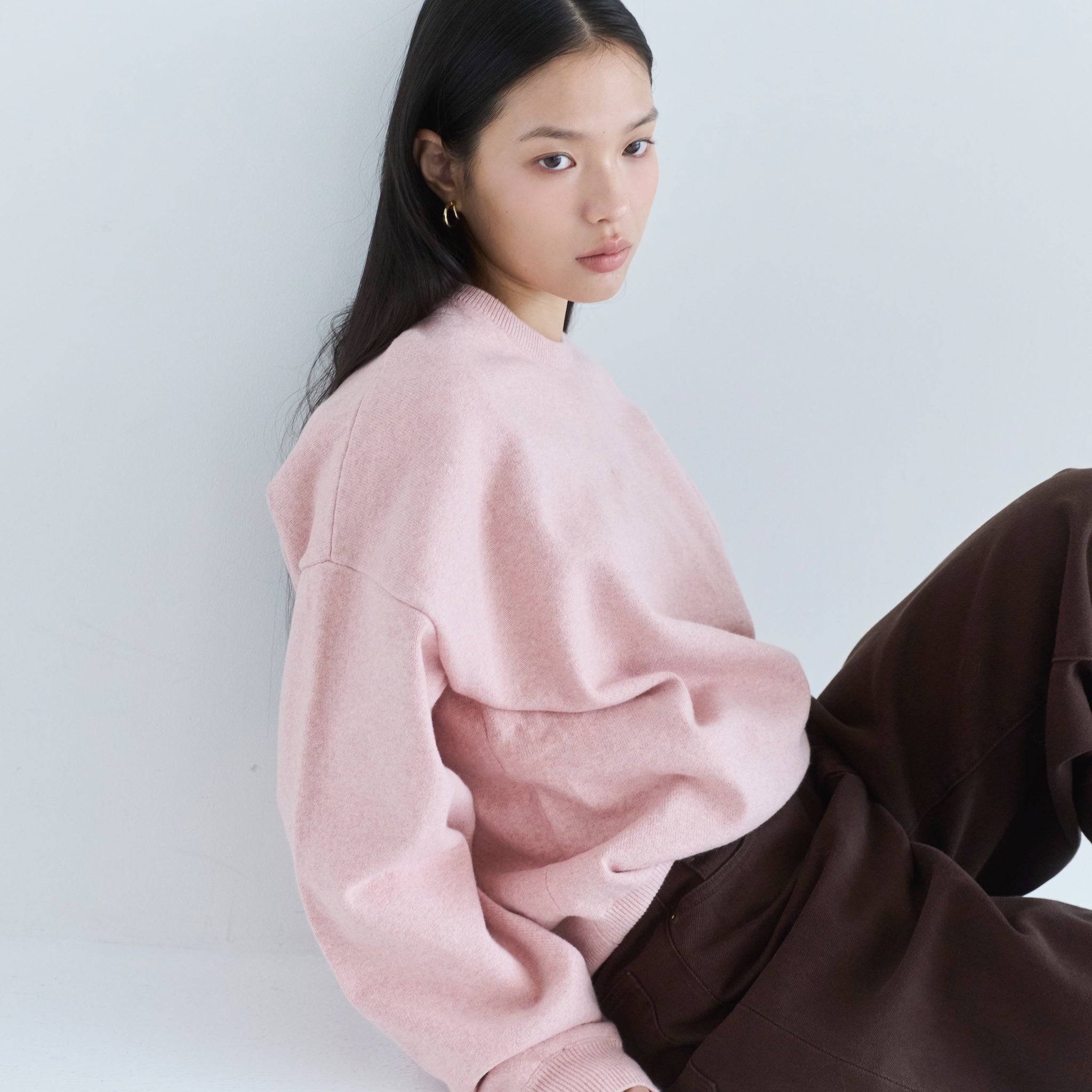 Sweatlikeルーズニットプルオーバー