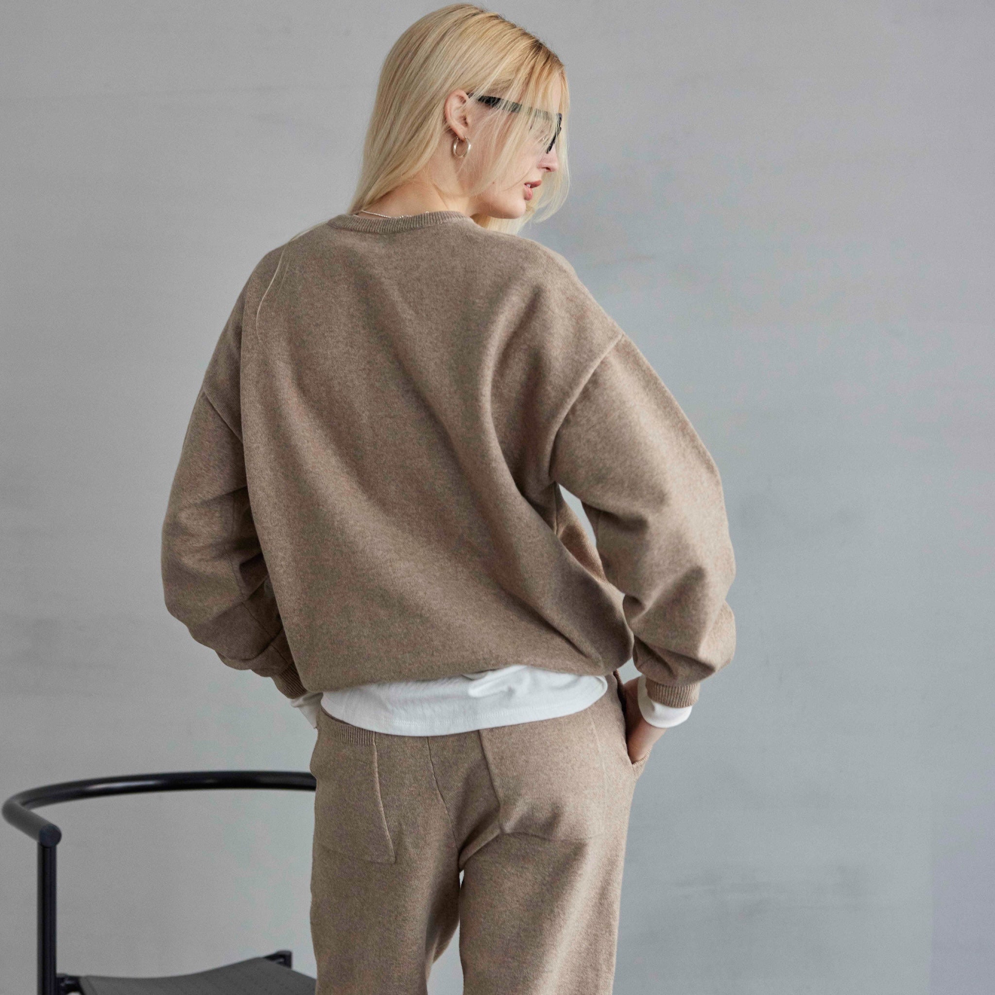 Sweatlikeルーズニットプルオーバー