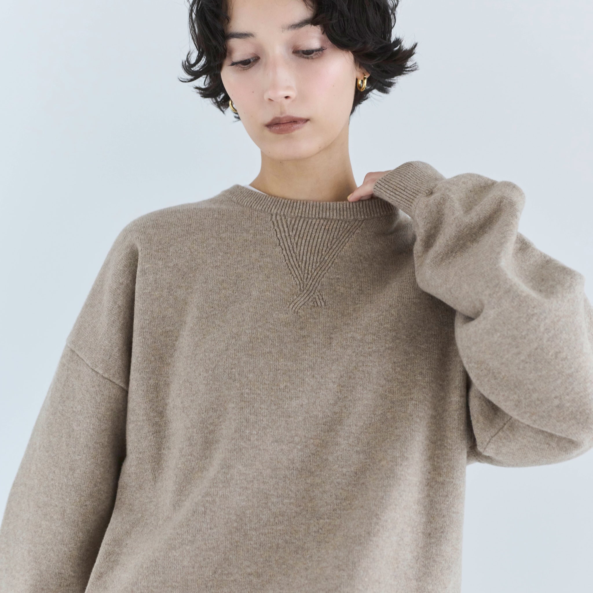 Sweatlike loose knit pullover