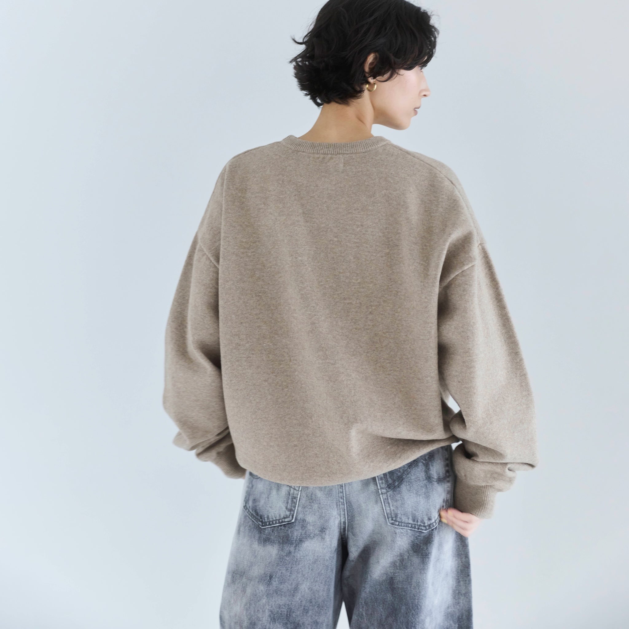 Sweatlikeルーズニットプルオーバー