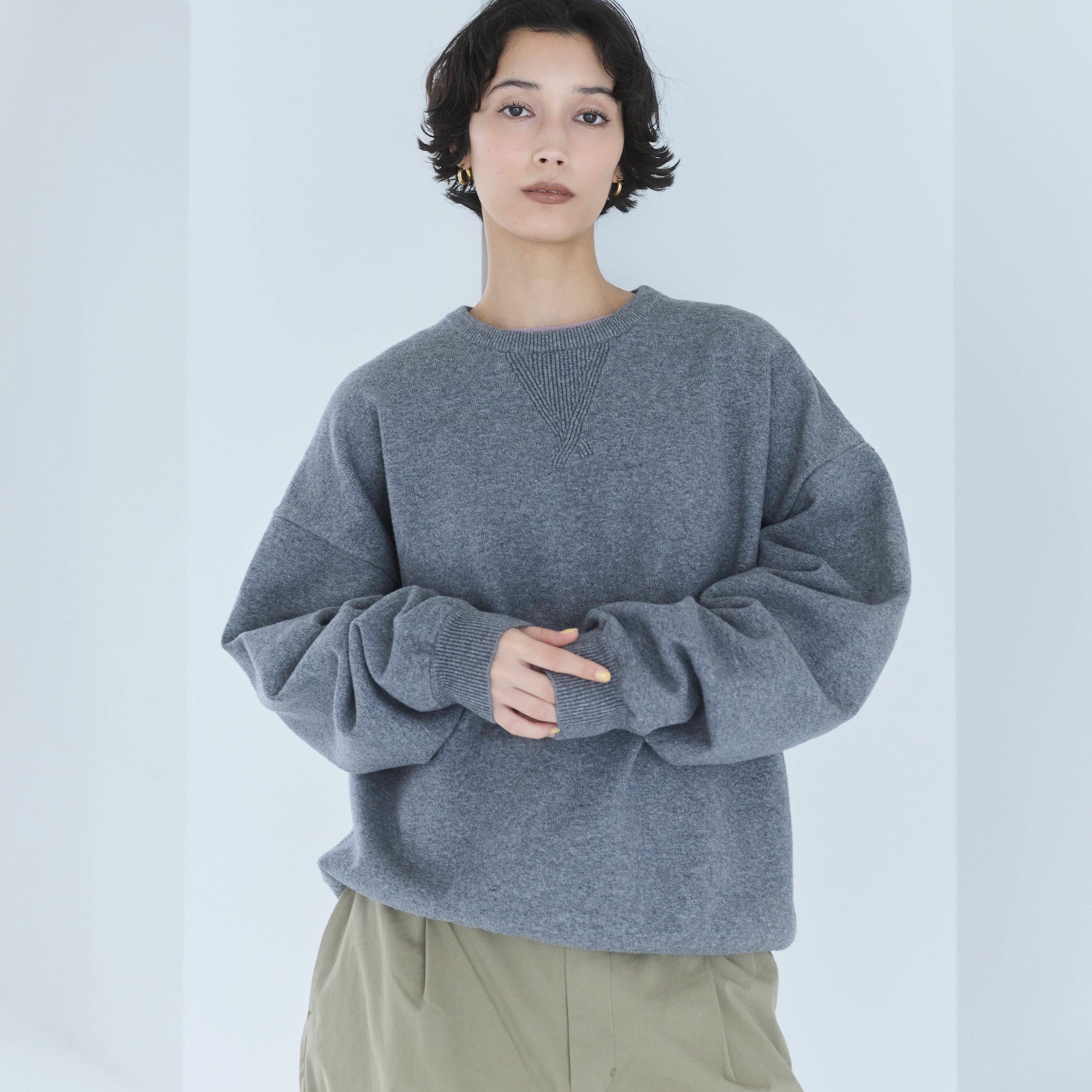 Sweatlikeルーズニットプルオーバー